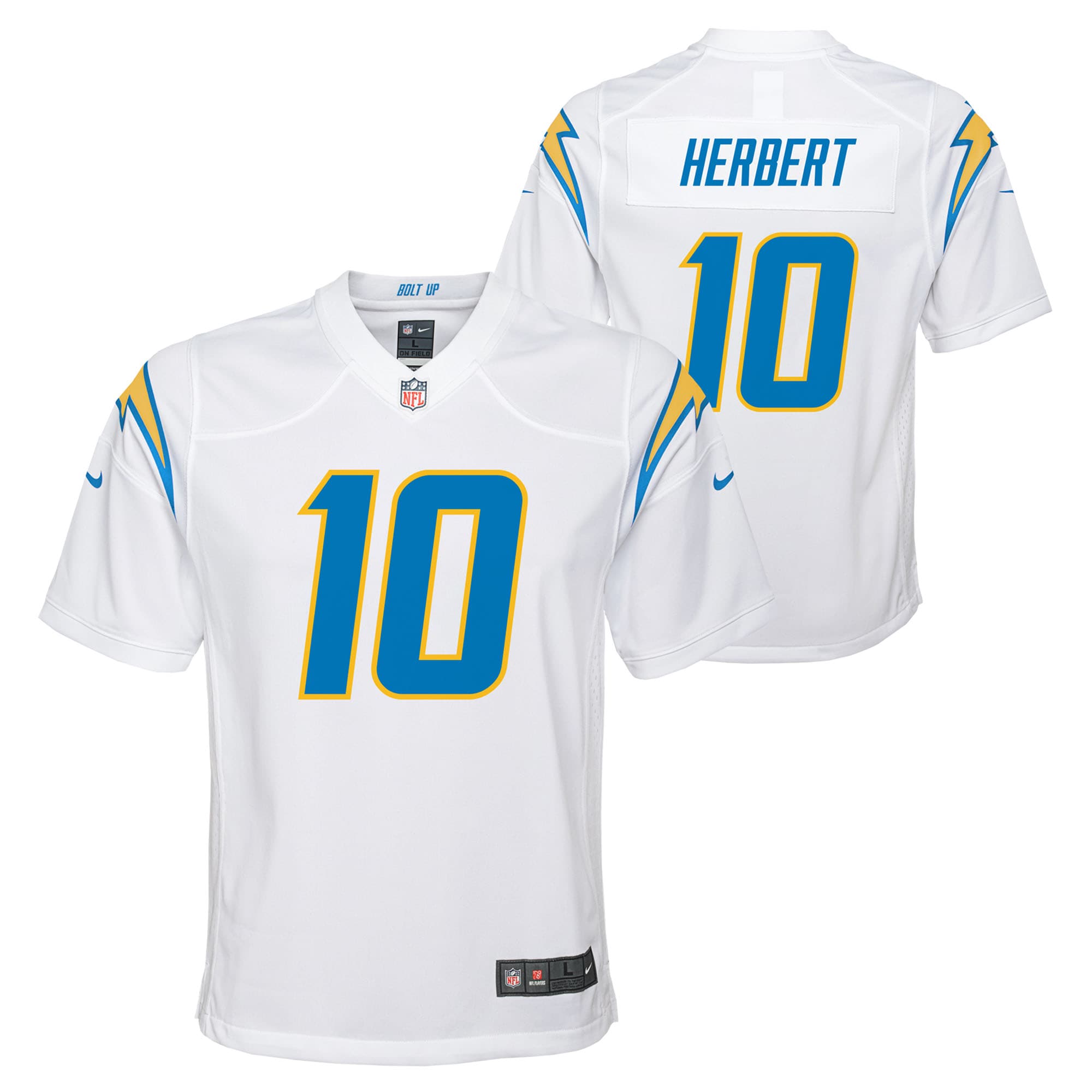 Youth Los Angeles Chargers Justin Herbert White Game Jersey JS7157 Saliibo