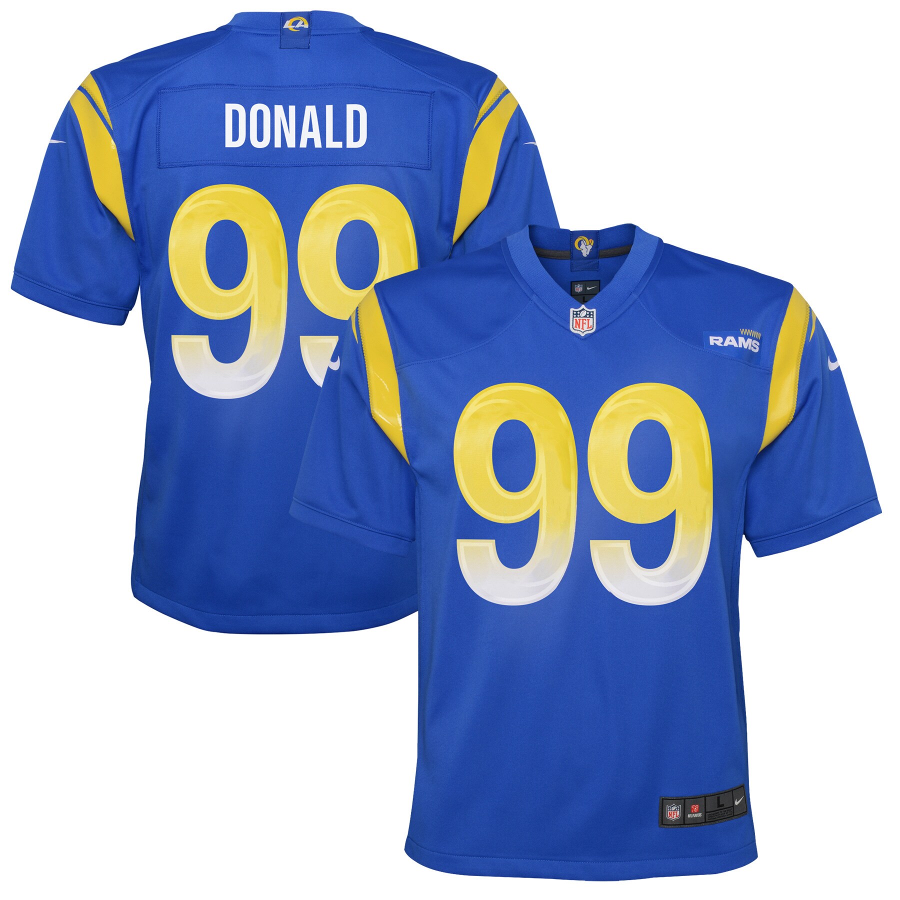 Youth Los Angeles Rams Aaron Donald Royal Game Jersey JS8129 Saliibo
