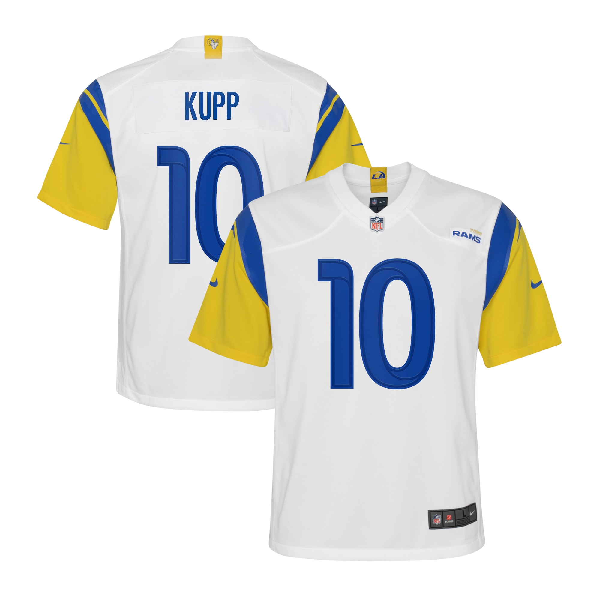 Youth Los Angeles Rams Cooper Kupp White Game Jersey JS6888 Saliibo