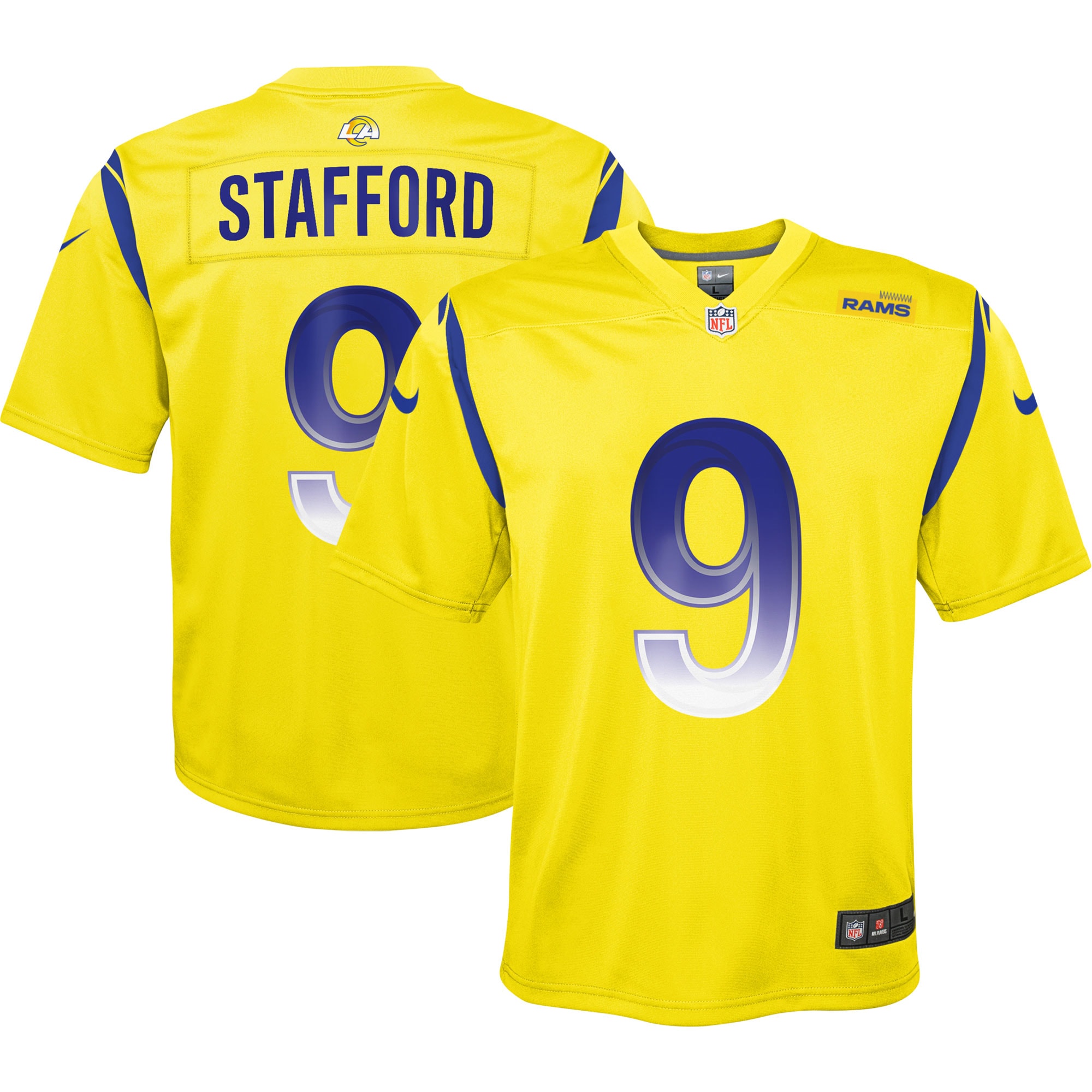 Youth Los Angeles Rams Matthew Stafford Gold Inverted Game Jersey JS5434 Saliibo