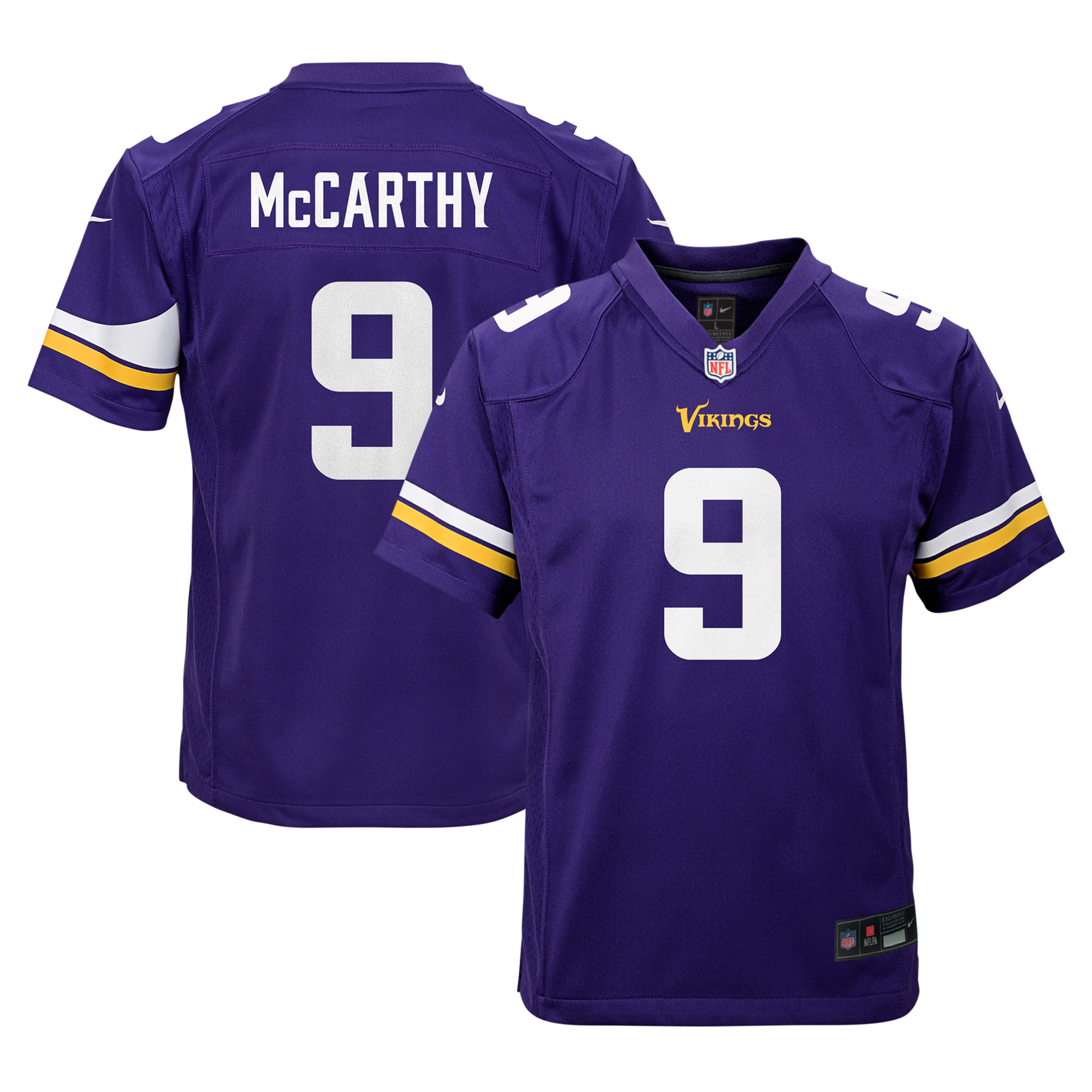 Youth Minnesota Vikings J.J. McCarthy Purple Team Player Game Jersey JS6776 Saliibo