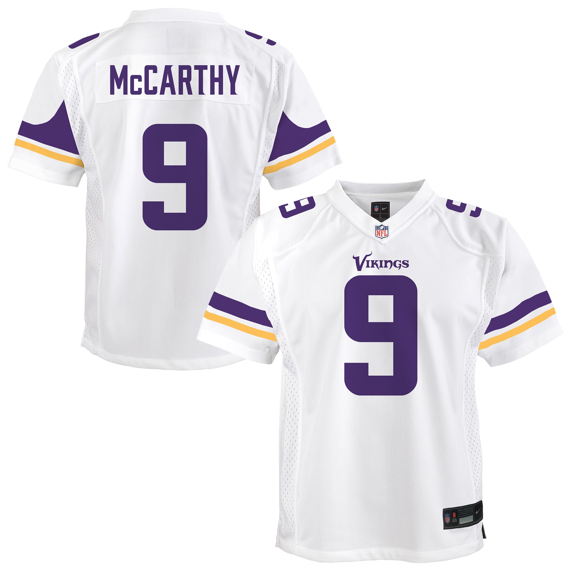 Youth Minnesota Vikings J.J. McCarthy White Game Jersey JS5524 Saliibo