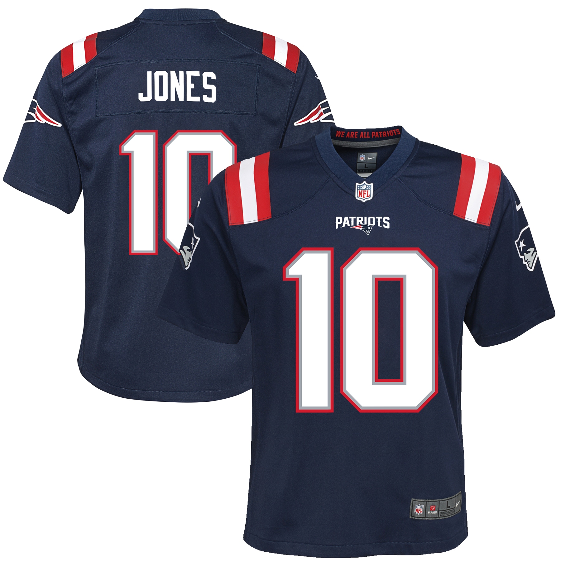 Youth New England Patriots Mac Jones Navy Game Jersey JS3840 Saliibo