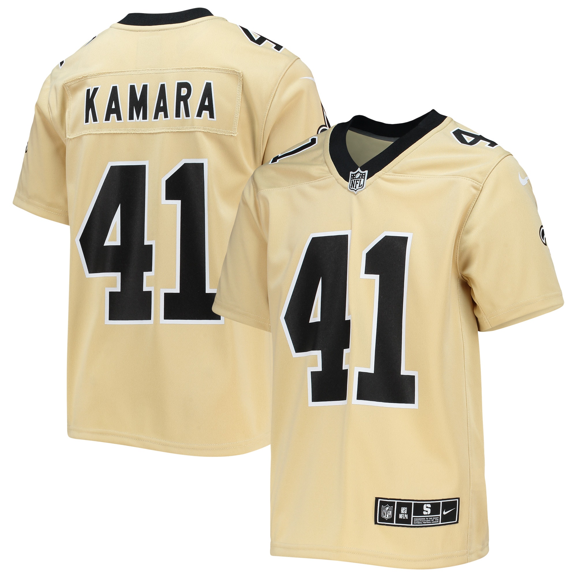 Youth New Orleans Saints Alvin Kamara Gold Inverted Team Game Jersey JS9219 Saliibo