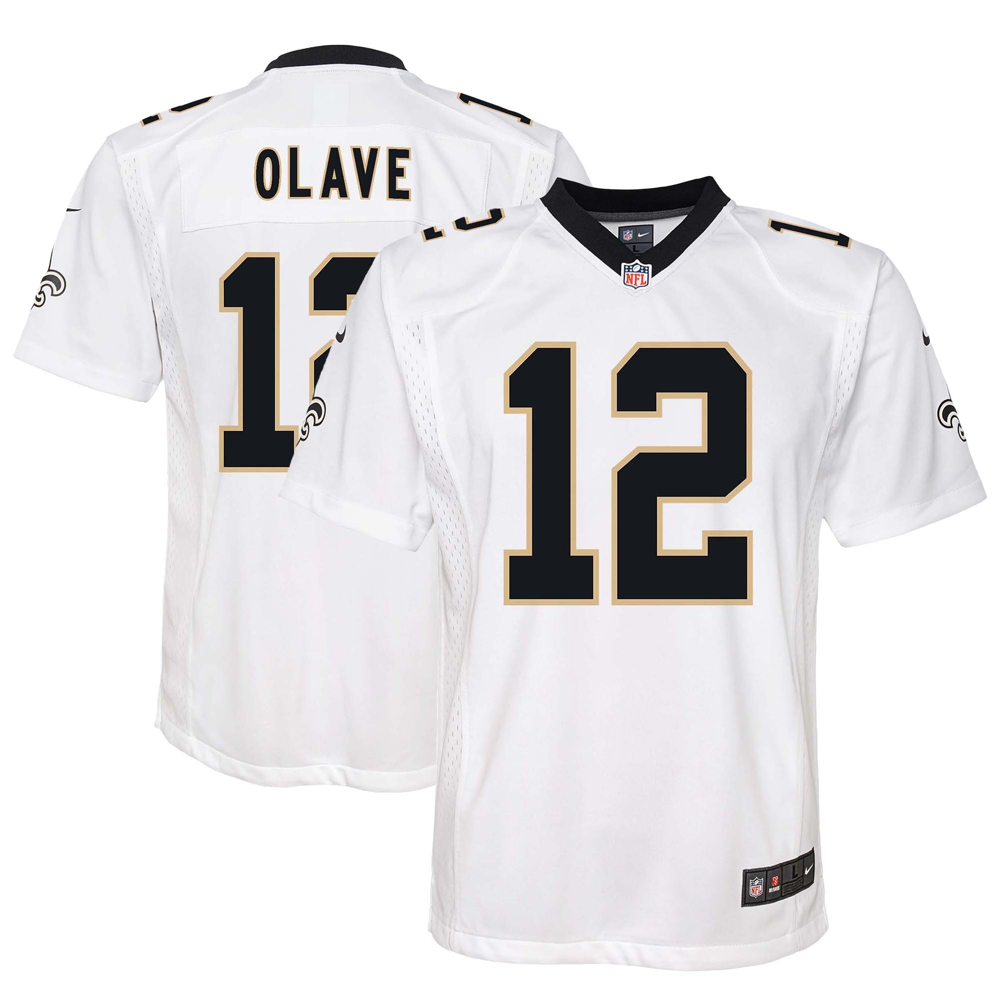 Youth New Orleans Saints Chris Olave White Game Jersey JS1682 Saliibo