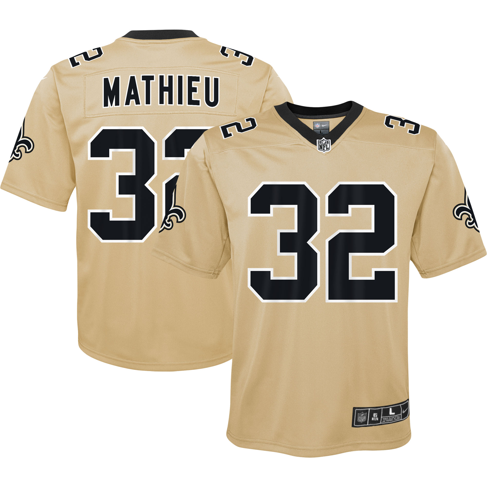Youth New Orleans Saints Tyrann Mathieu Gold Inverted Game Jersey JS8399 Saliibo