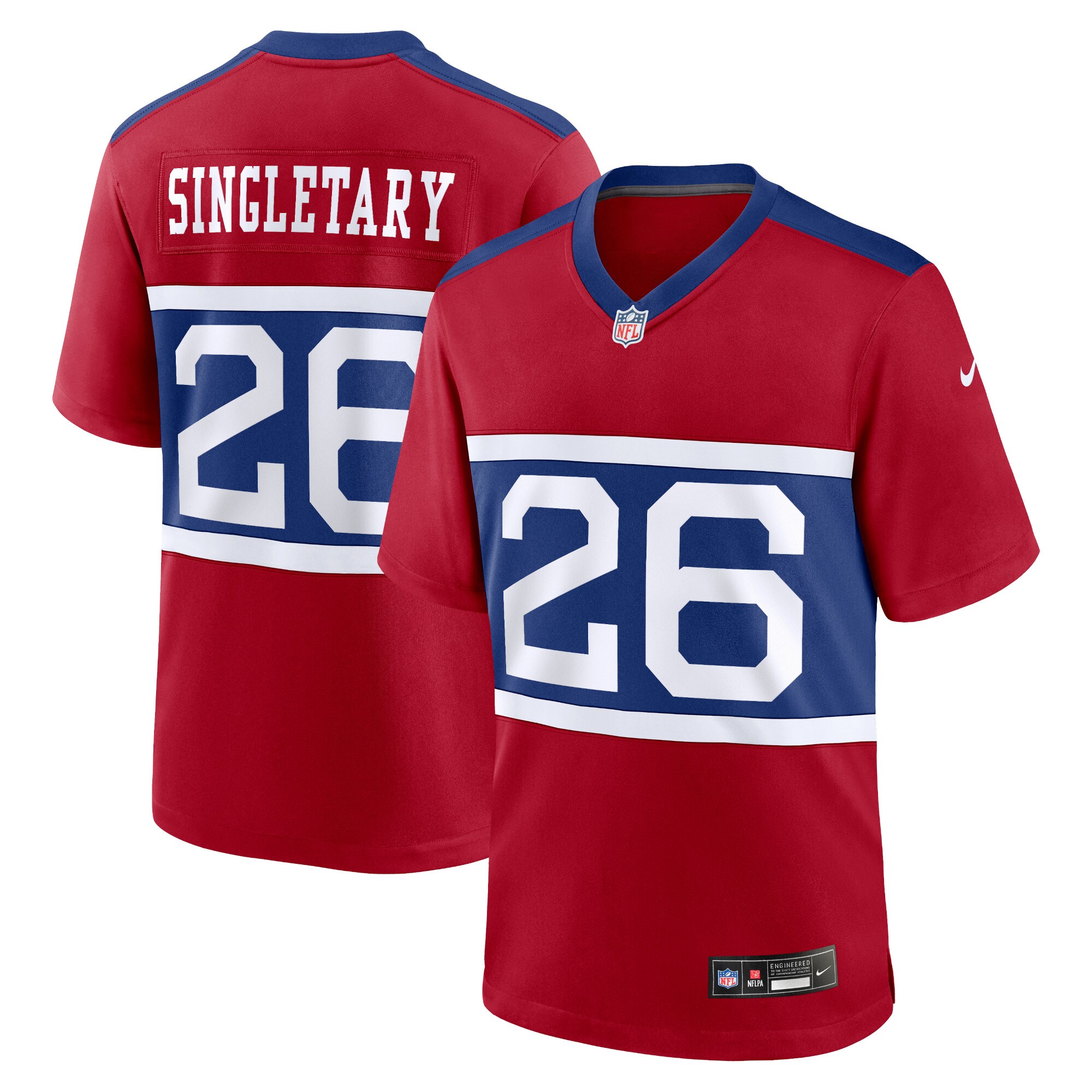 Youth New York Giants Devin Singletary Century Red Alternate Player Game Jersey JS2807 Saliibo
