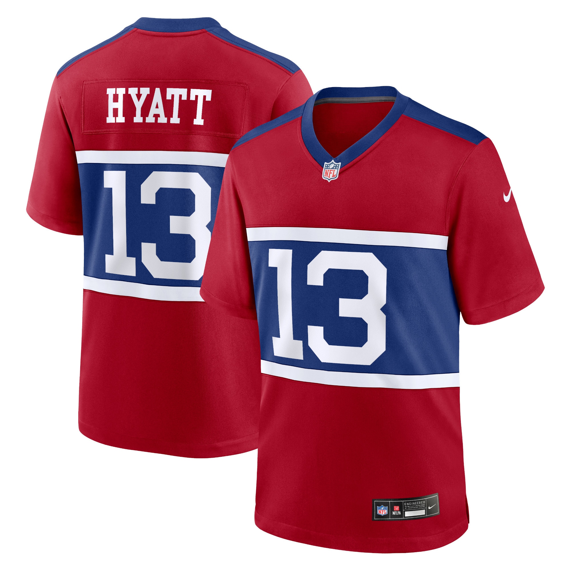 Youth New York Giants Jalin Hyatt Century Red Alternate Player Game Jersey JS6632 Saliibo