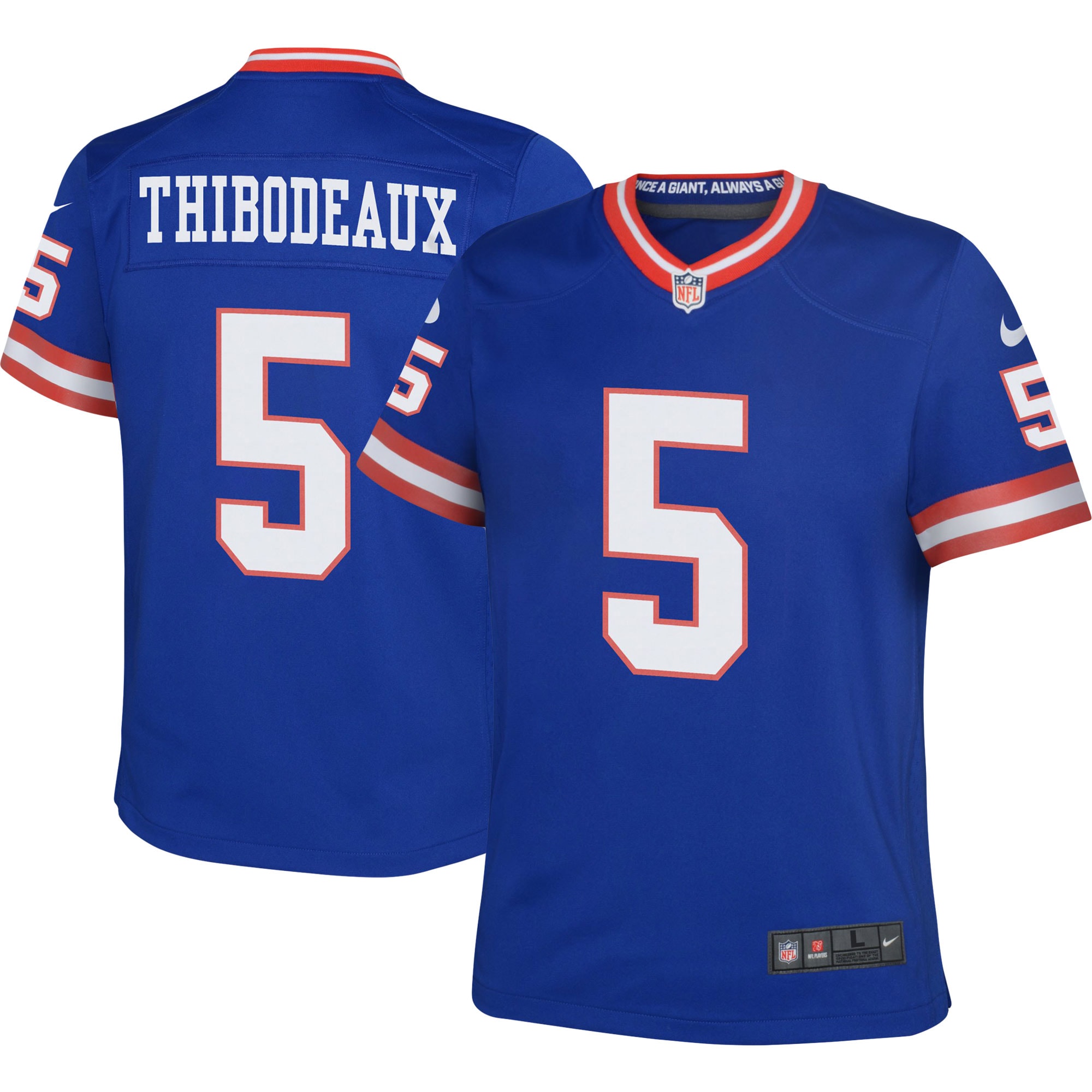 Youth New York Giants Kayvon Thibodeaux Royal Game Jersey JS8433 Saliibo
