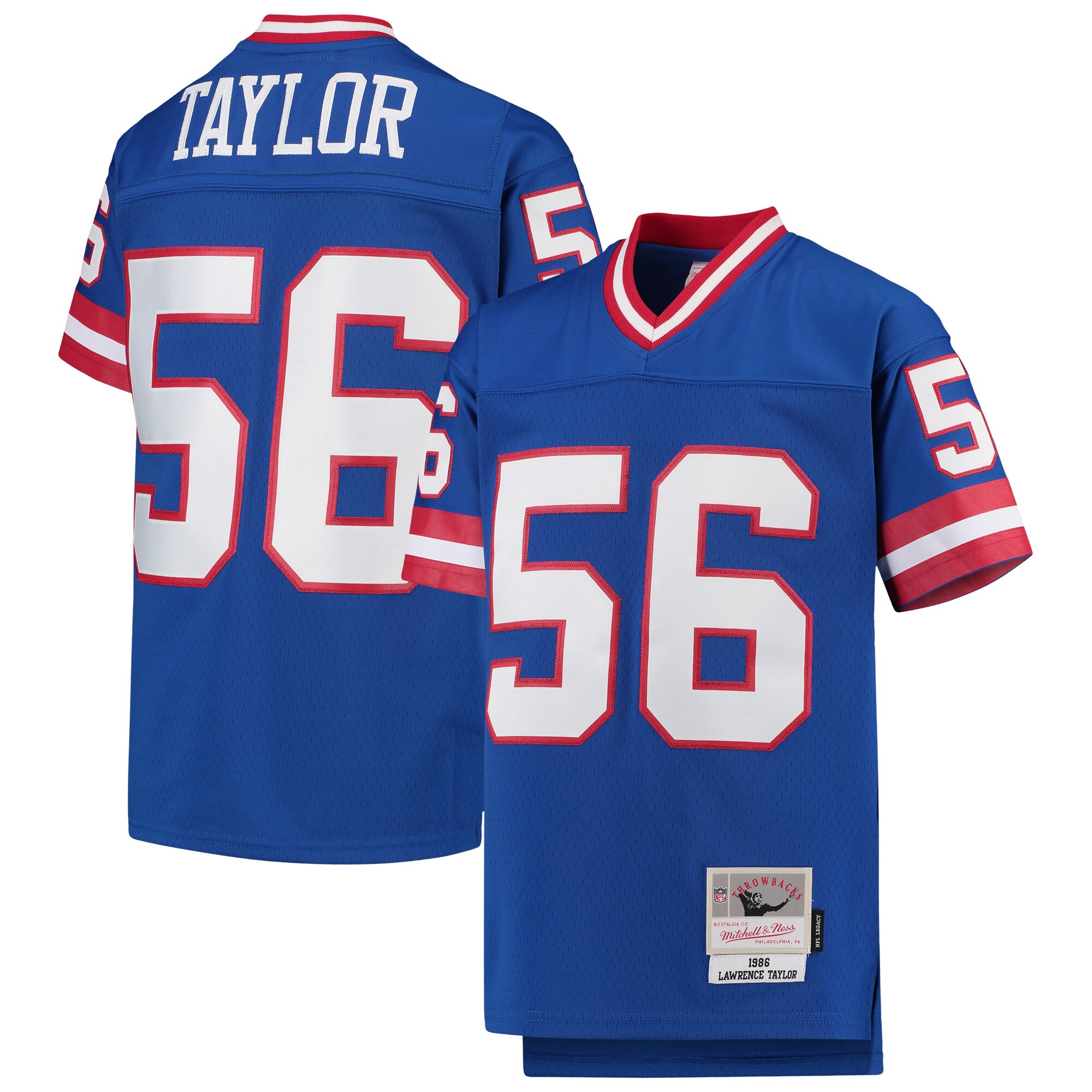 Youth New York Giants Lawrence Taylor Mitchell & Ness Royal 1986 Legacy Retired Player Jersey JS9941 Saliibo