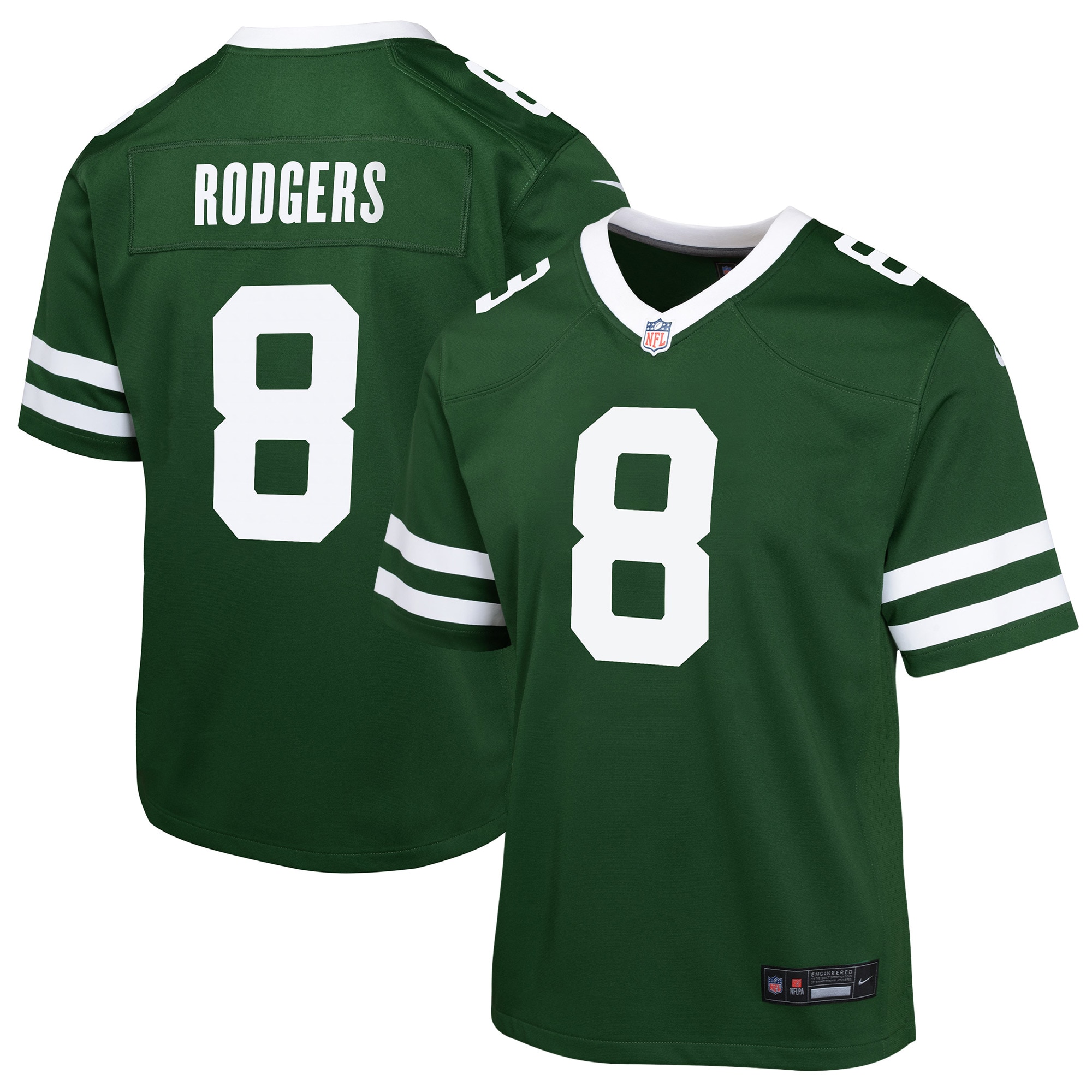 Youth New York Jets Aaron Rodgers Gotham Green Game Jersey JS2322 Saliibo