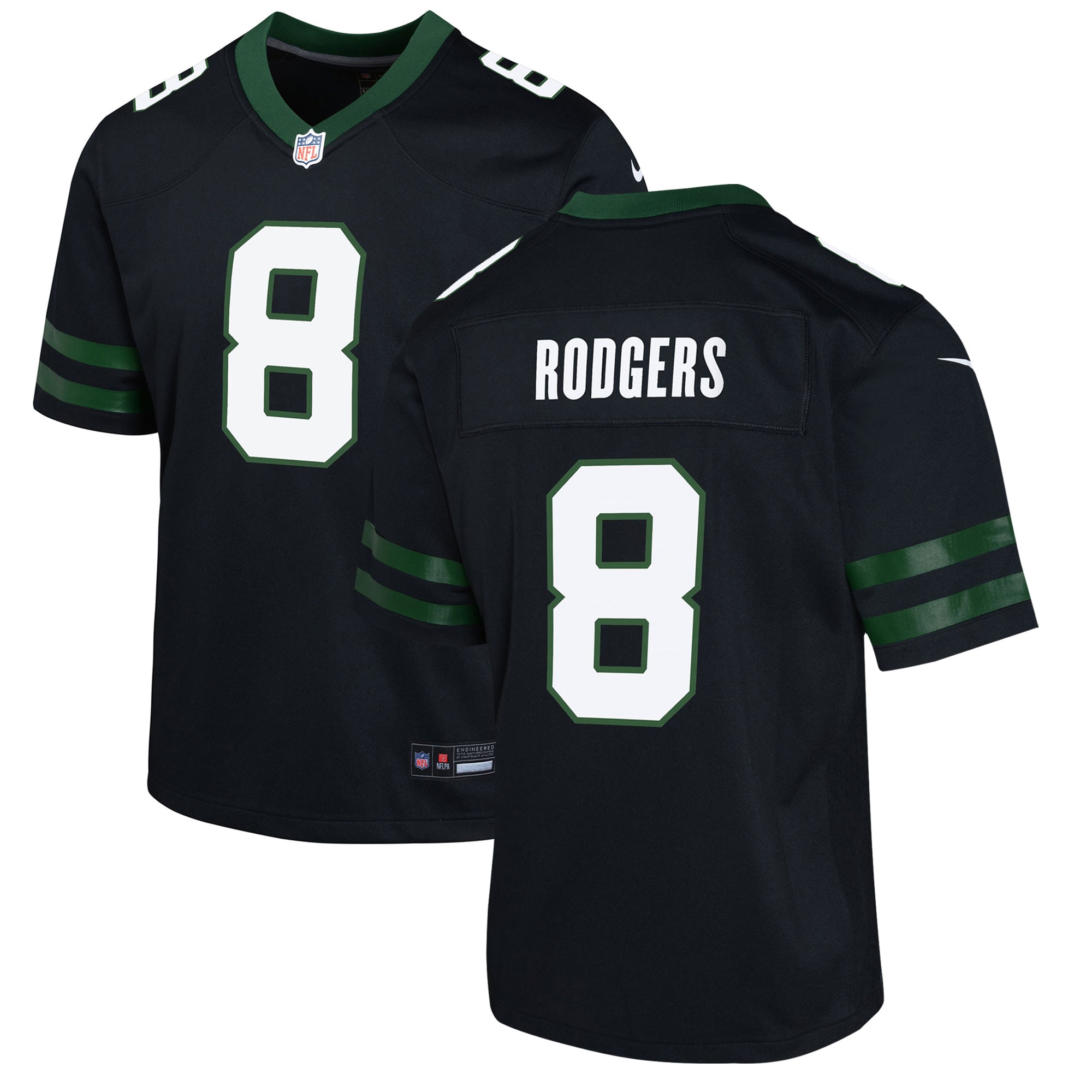 Youth New York Jets Aaron Rodgers Legacy Black Alternate Game Jersey JS7659 Saliibo