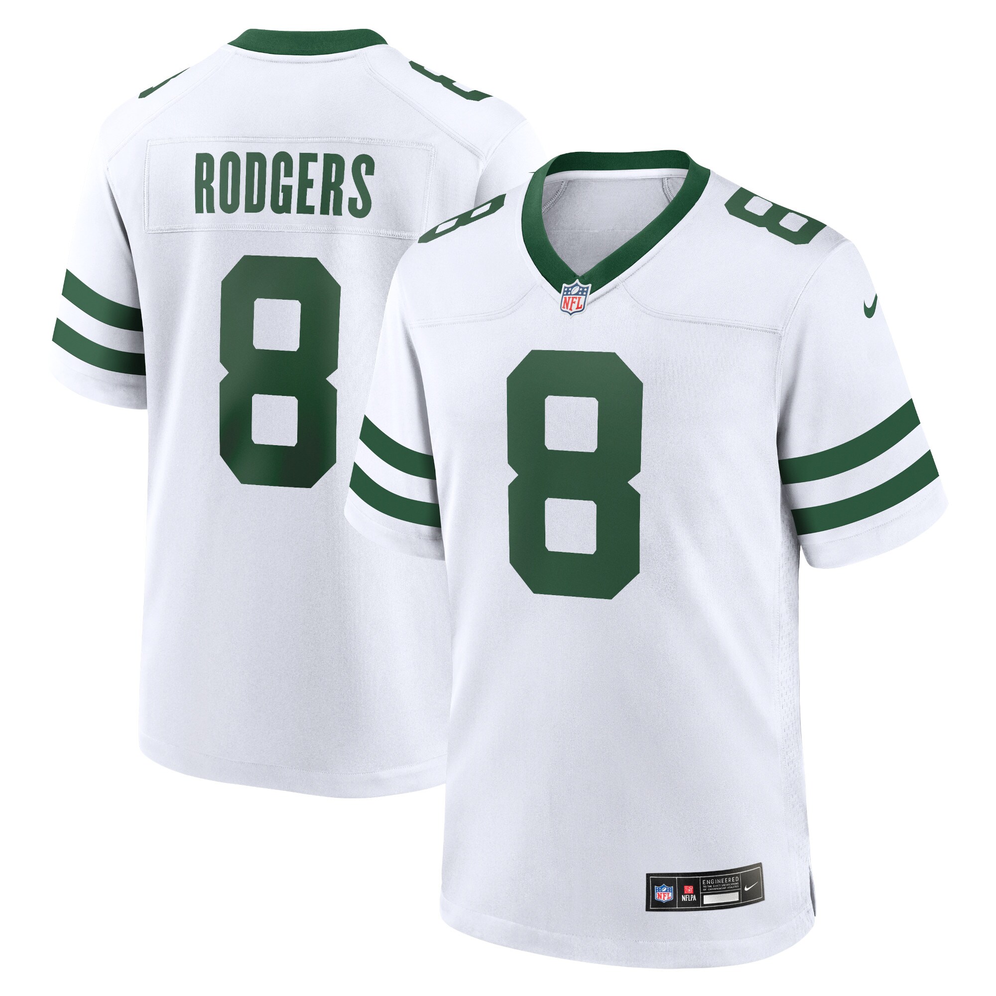 Youth New York Jets Aaron Rodgers Legacy White Game Jersey JS8640 Saliibo