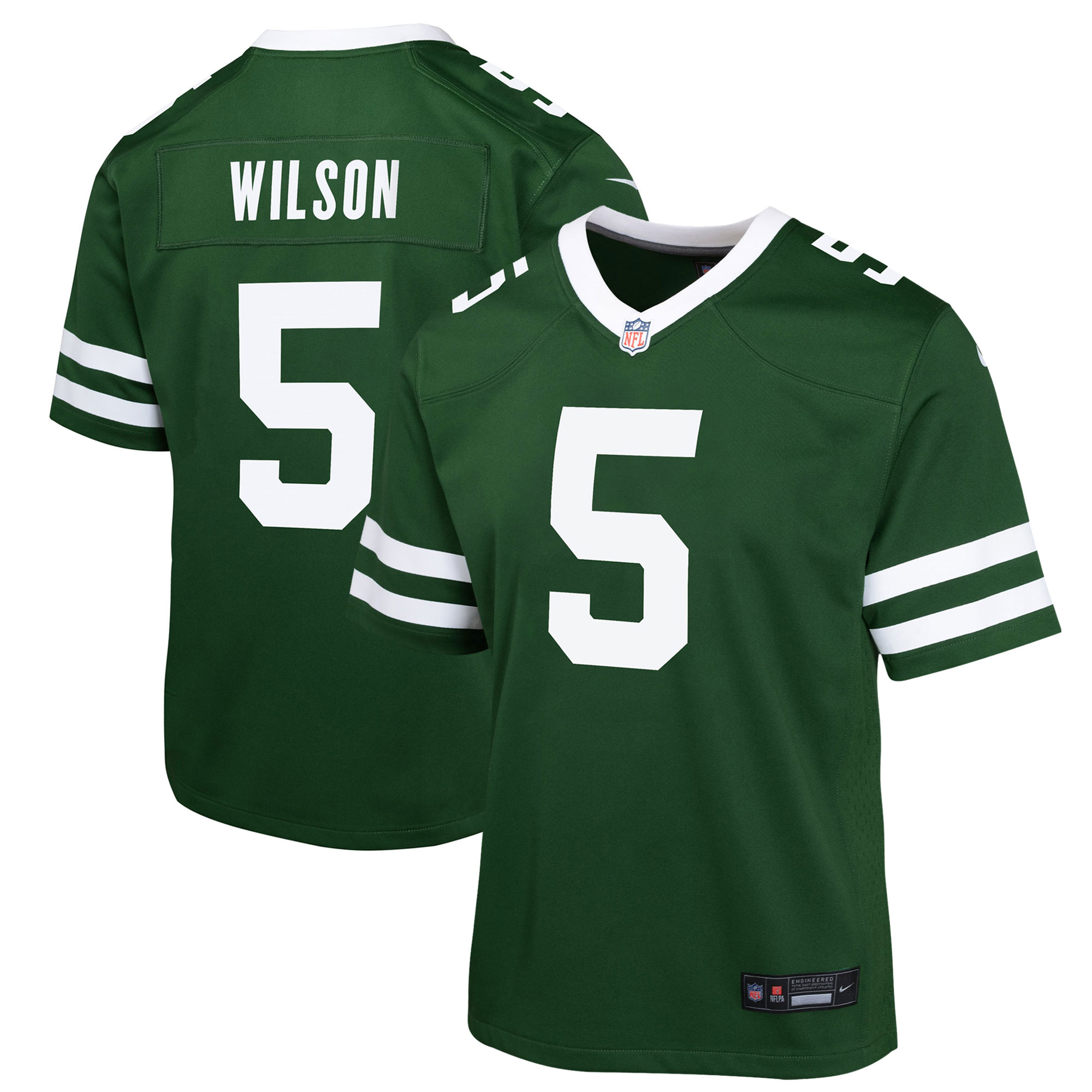 Youth New York Jets Garrett Wilson Legacy Green Game Jersey JS7347 Saliibo