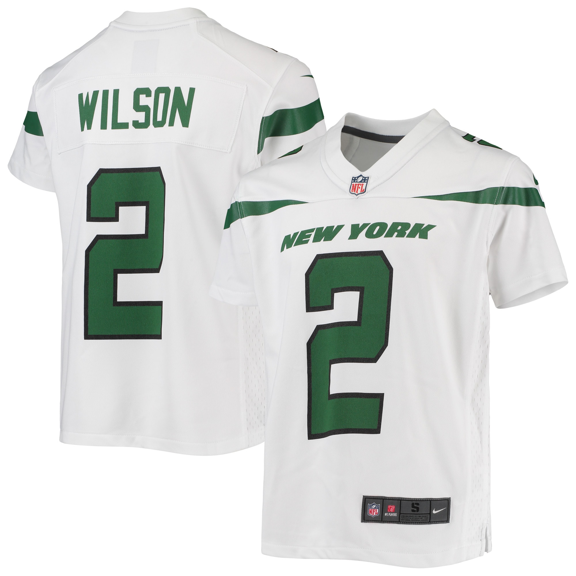 Youth New York Jets Zach Wilson White Game Jersey JS6019 Saliibo