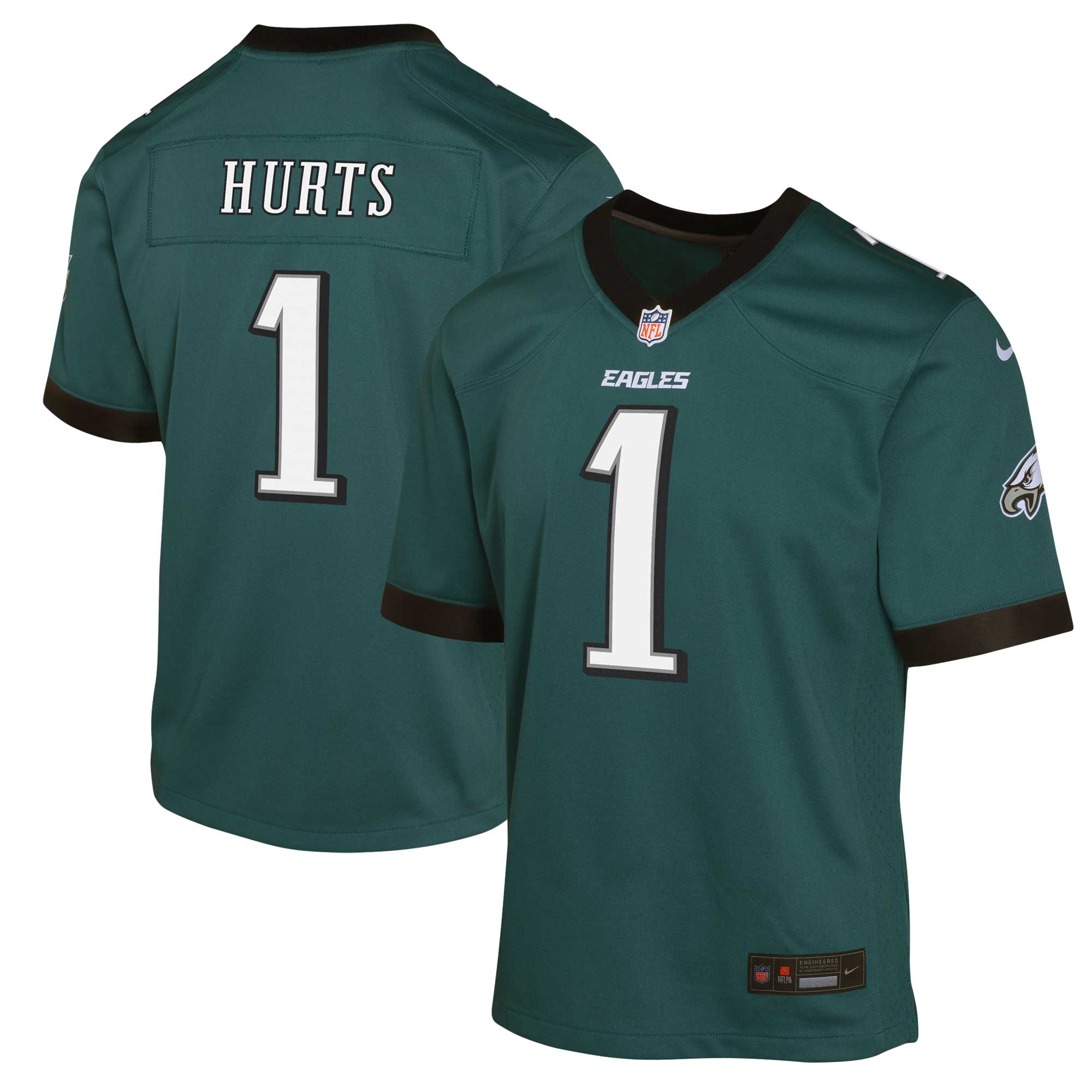 Youth Philadelphia Eagles Jalen Hurts Midnight Green Game Jersey JS8184 Saliibo