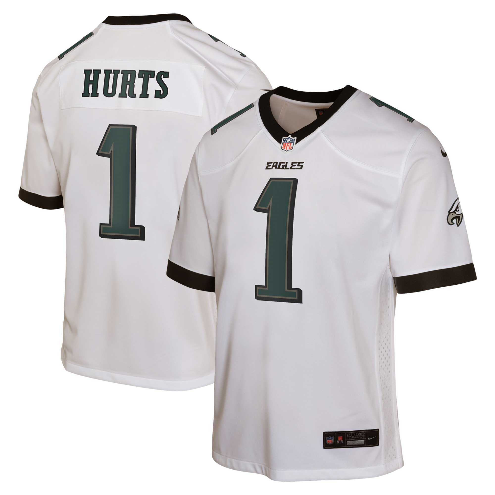 Youth Philadelphia Eagles Jalen Hurts White Game Jersey JS5853 Saliibo