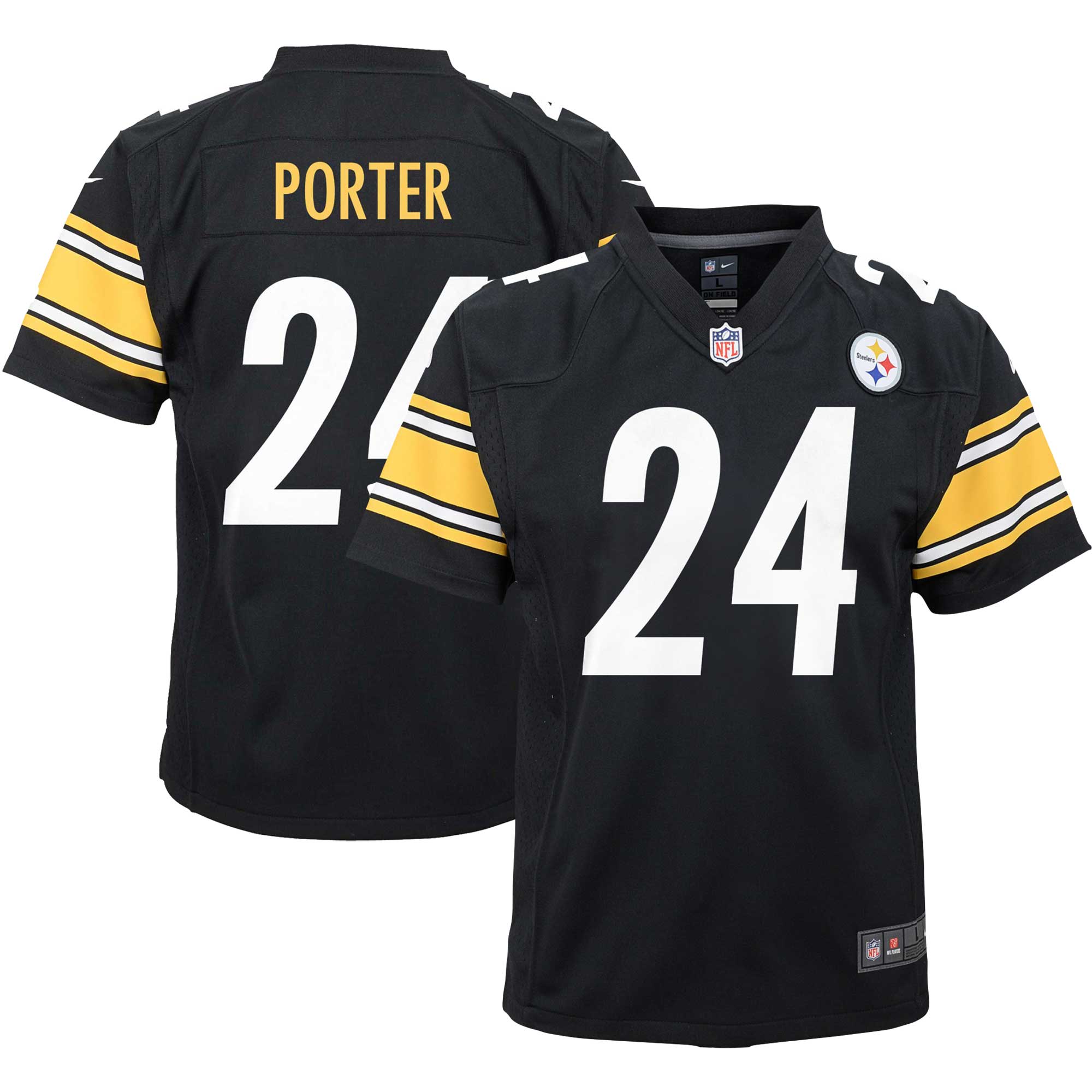 Youth Pittsburgh Steelers Joey Porter Jr. Black Game Jersey JS8935 Saliibo