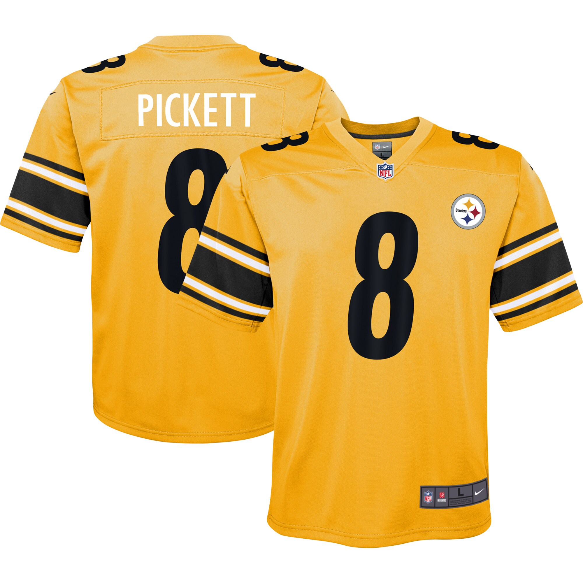 Youth Pittsburgh Steelers Kenny Pickett Gold Inverted Game Jersey JS4022 Saliibo