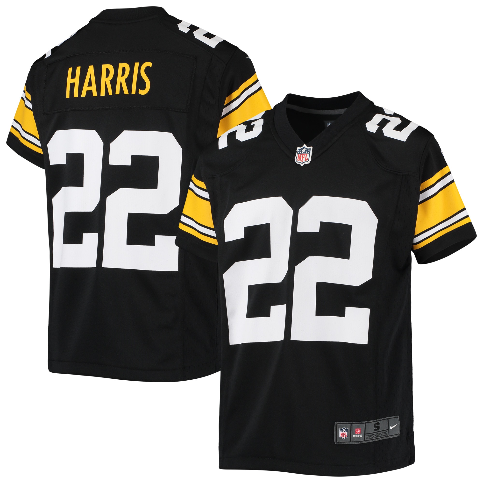Youth Pittsburgh Steelers Najee Harris Black Game Jersey JS6529 Saliibo