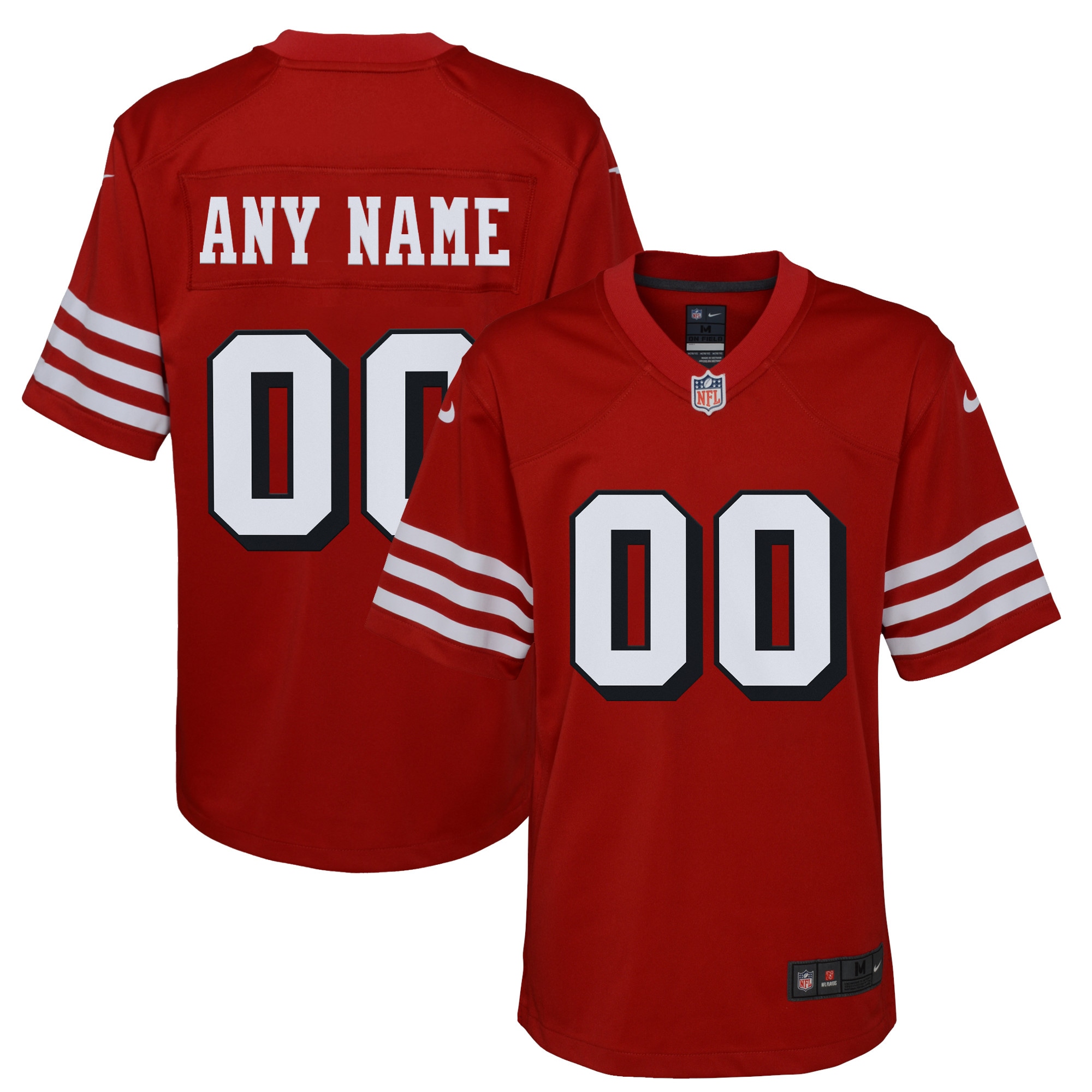 Youth San Francisco 49ers Scarlet Alternate Custom Game Jersey JS2760 Saliibo