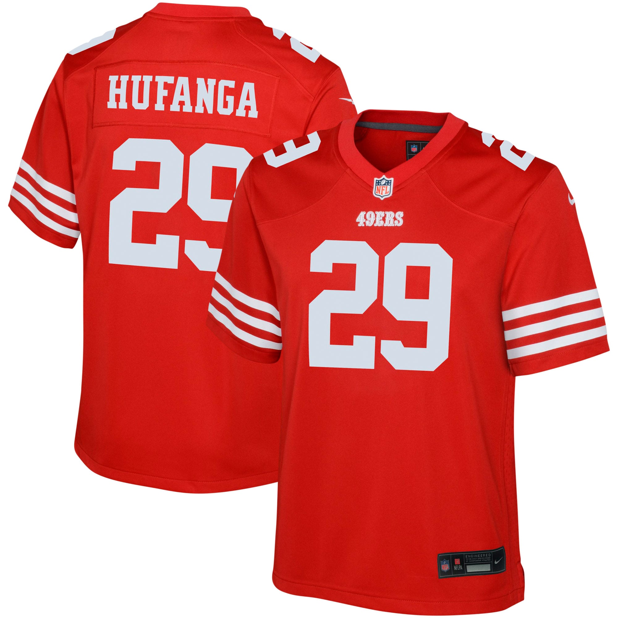 Youth San Francisco 49ers Talanoa Hufanga Scarlet Game Jersey JS5386 Saliibo