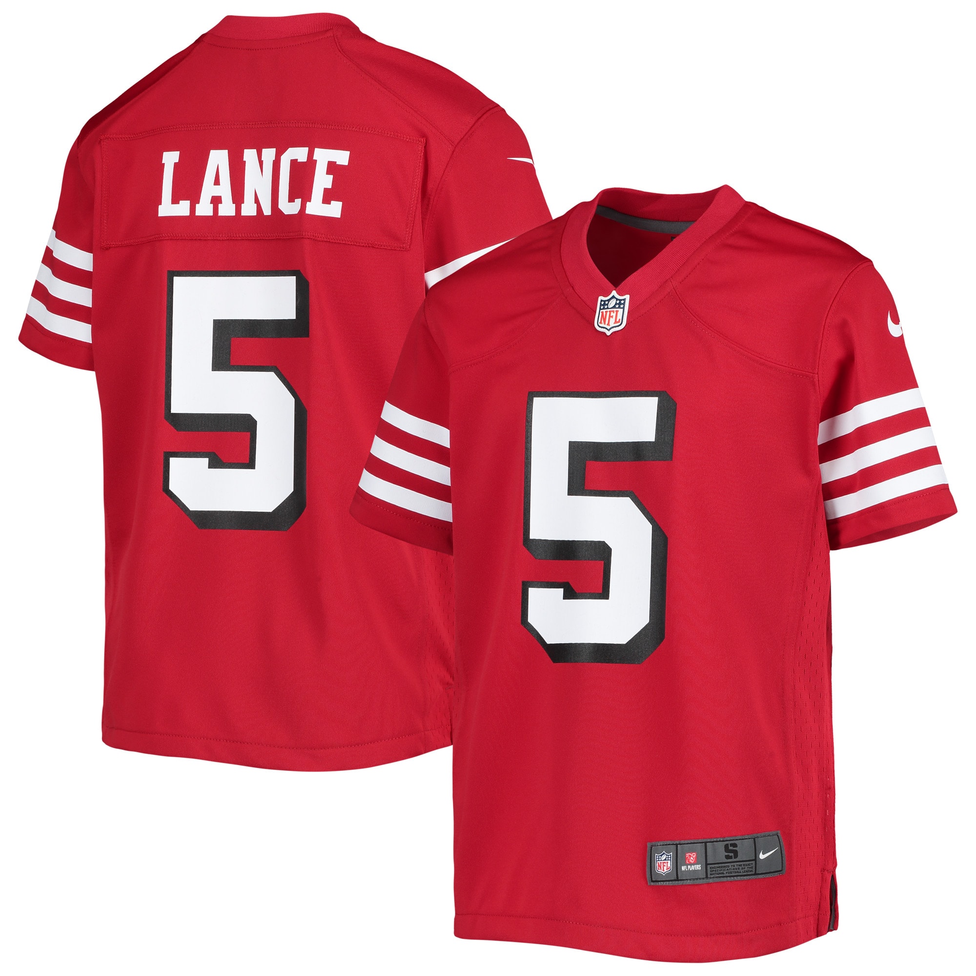 Youth San Francisco 49ers Trey Lance Scarlet Game Jersey JS3516 Saliibo