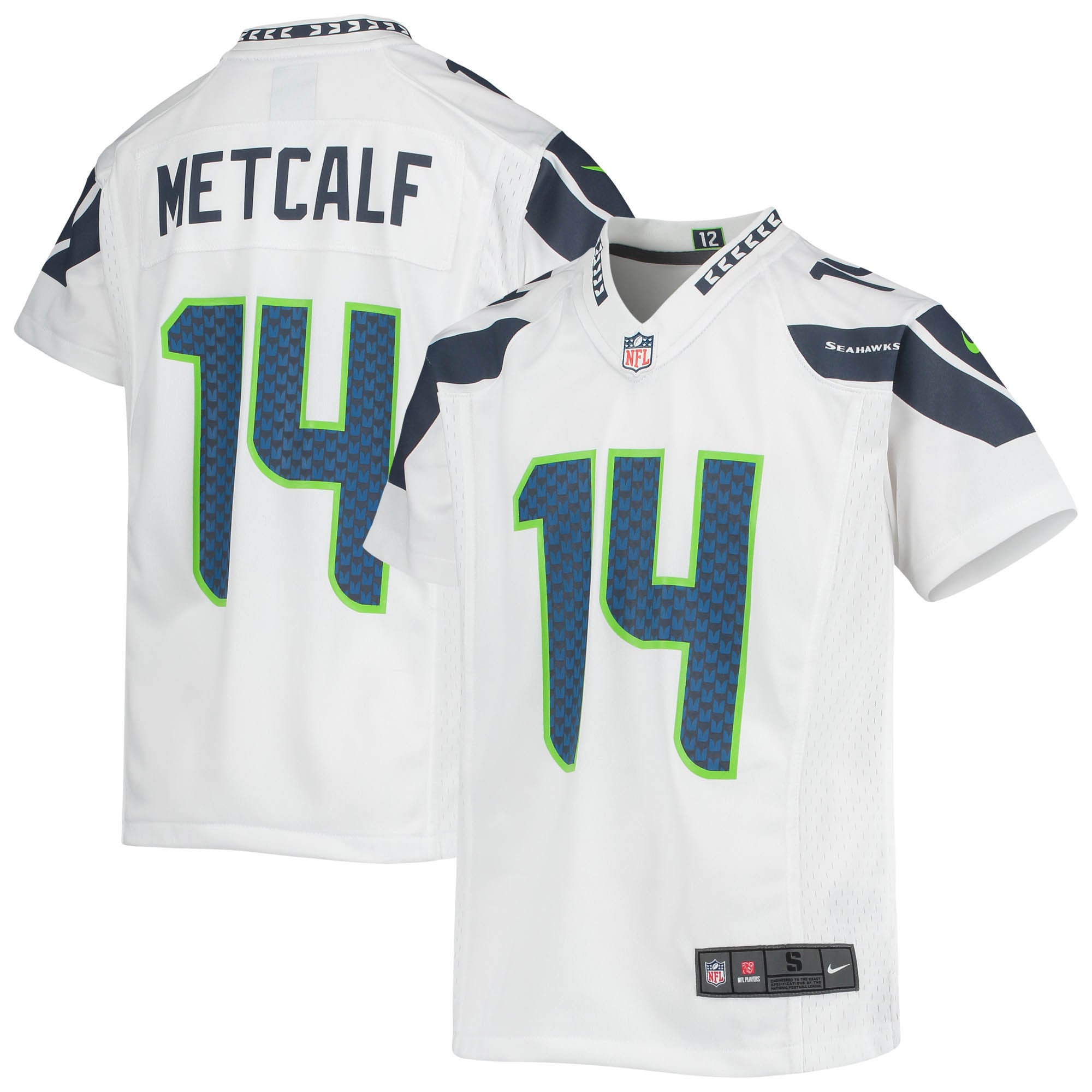 Youth Seattle Seahawks DK Metcalf White Game Jersey JS6605 Saliibo