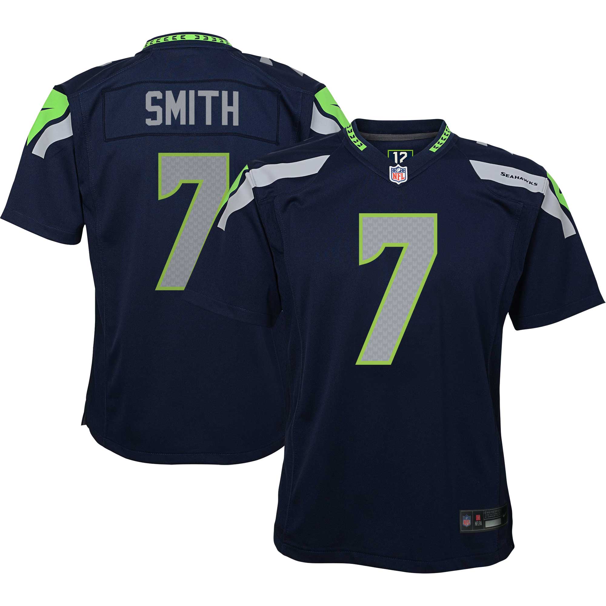 Youth Seattle Seahawks Geno Smith Navy Game Jersey JS1555 Saliibo