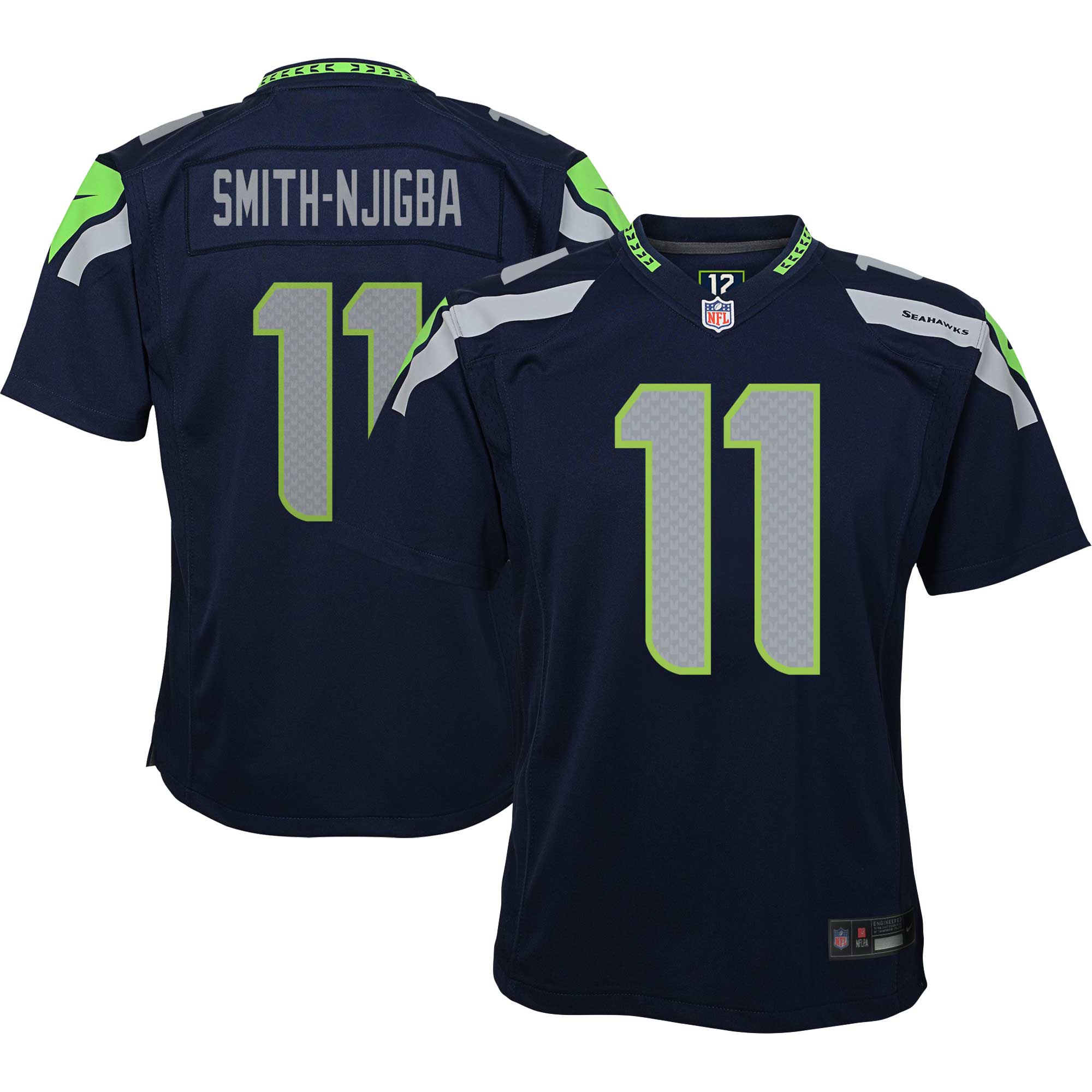 Youth Seattle Seahawks Jaxon Smith-Njigba Navy Game Jersey JS3362 Saliibo