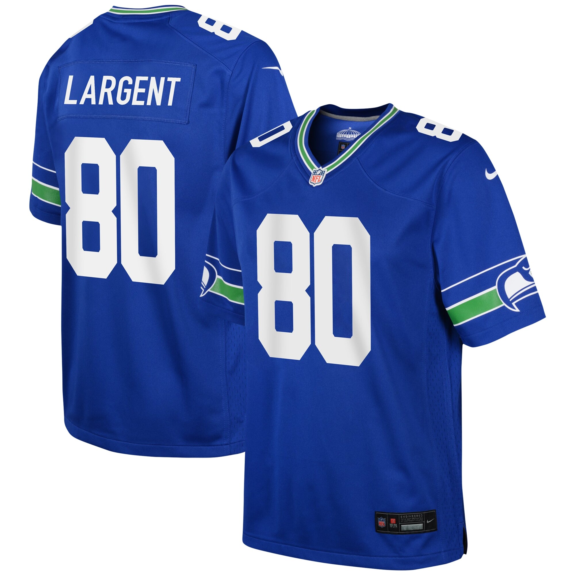 Youth Seattle Seahawks Steve Largent Royal Alternate Retired Player Game Jersey JS2090 Saliibo