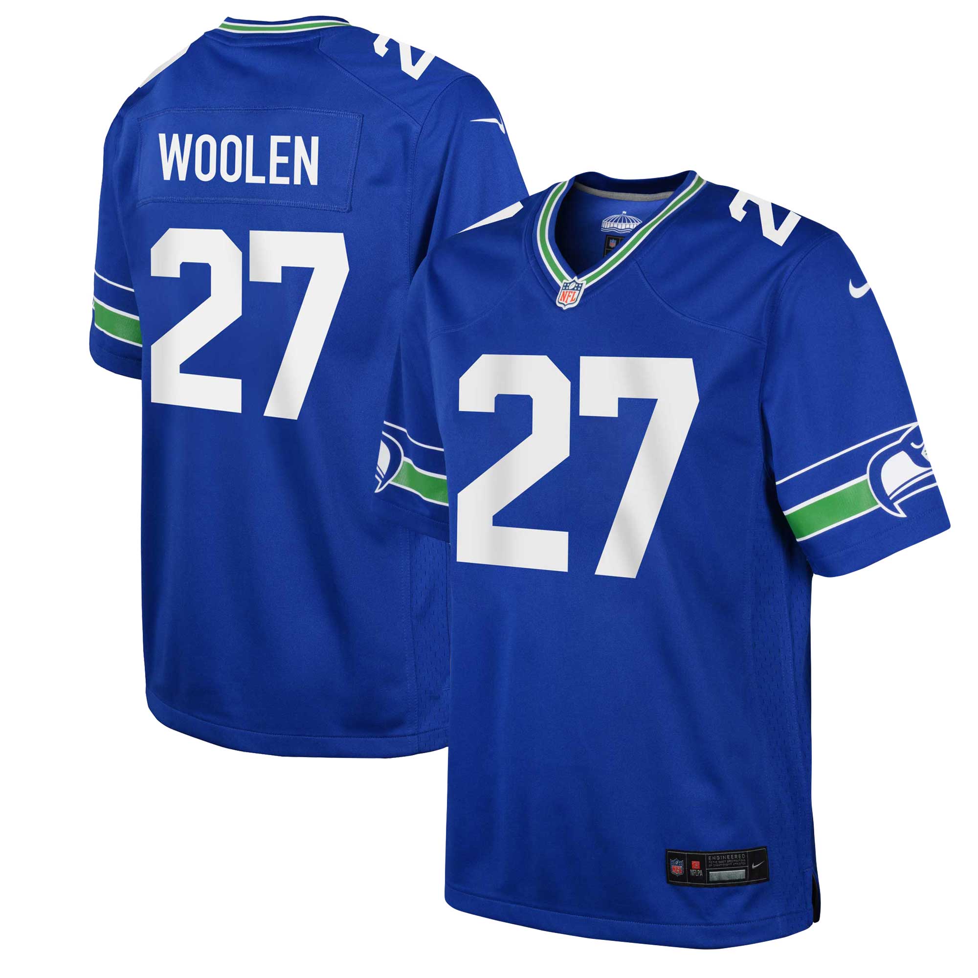 Youth Seattle Seahawks Tariq Woolen Royal Alternate Player Game Jersey JS2547 Saliibo