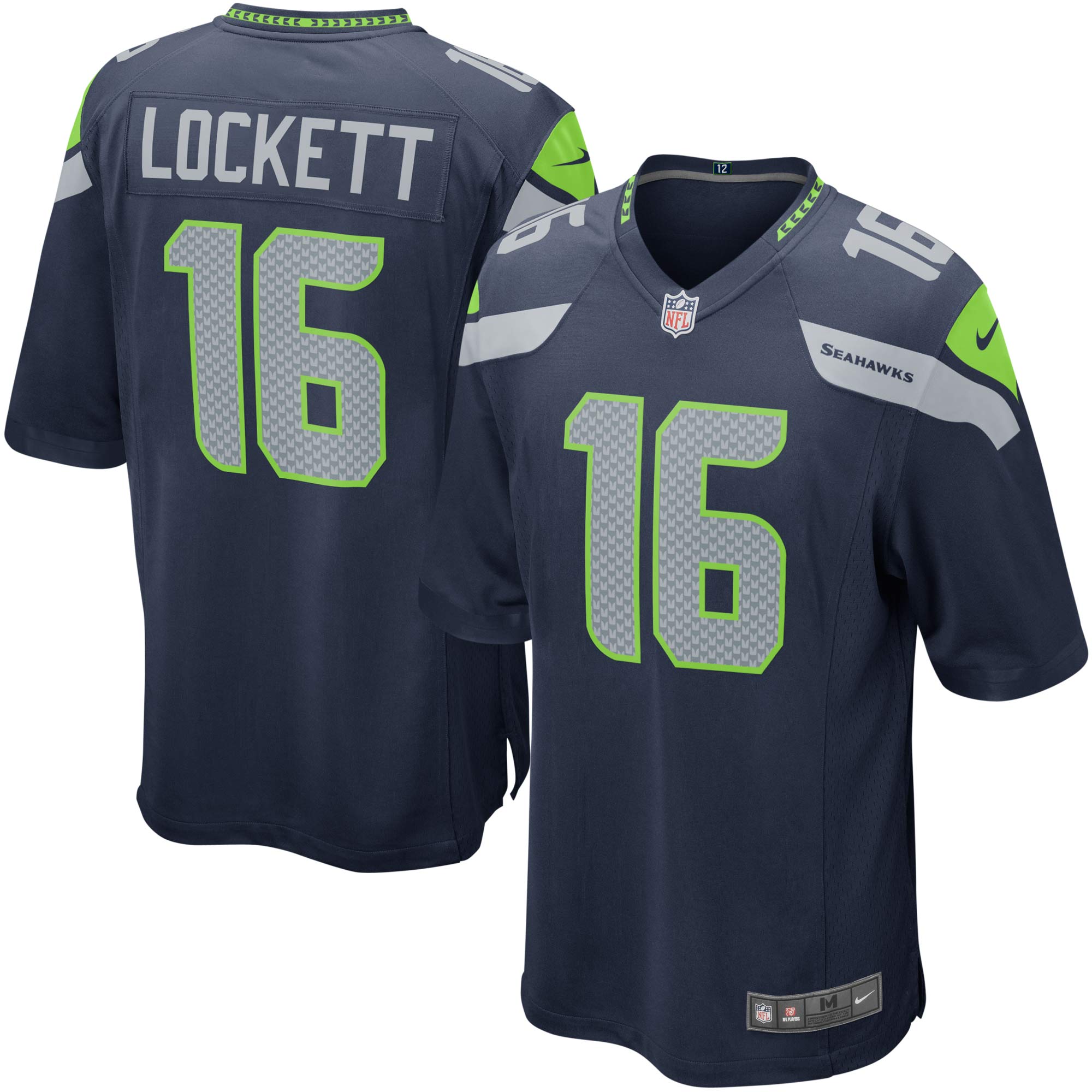 Youth Seattle Seahawks Tyler Lockett Navy Game Jersey JS6791 Saliibo