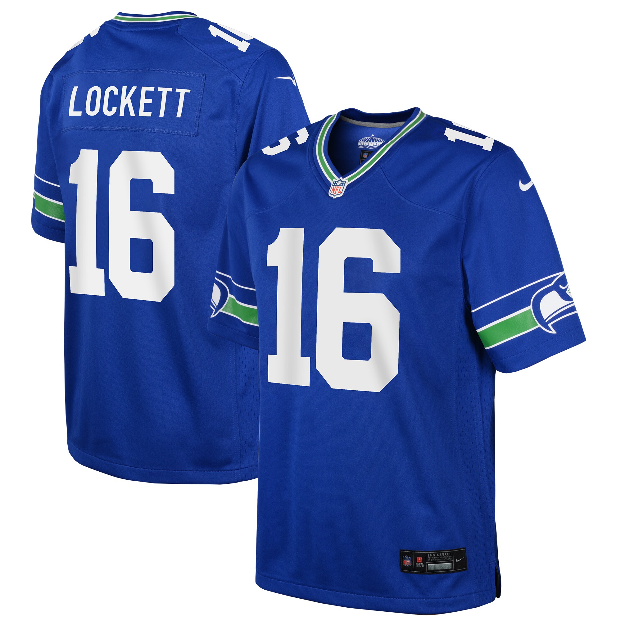 Youth Seattle Seahawks Tyler Lockett Royal Game Jersey JS9508 Saliibo