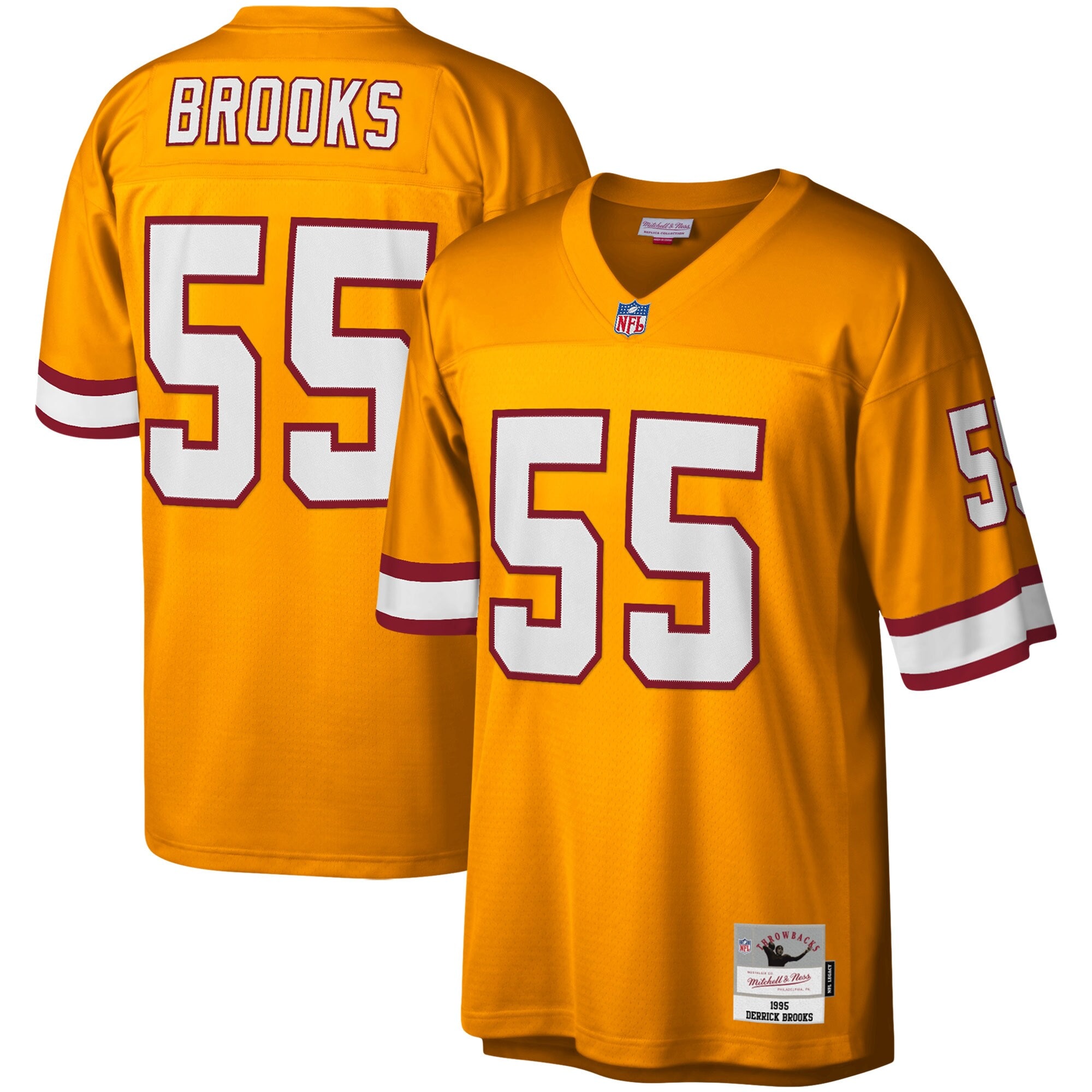 Youth Tampa Bay Buccaneers Derrick Brooks Mitchell & Ness Orange 1995 Retired Player Legacy Jersey JS3523 Saliibo