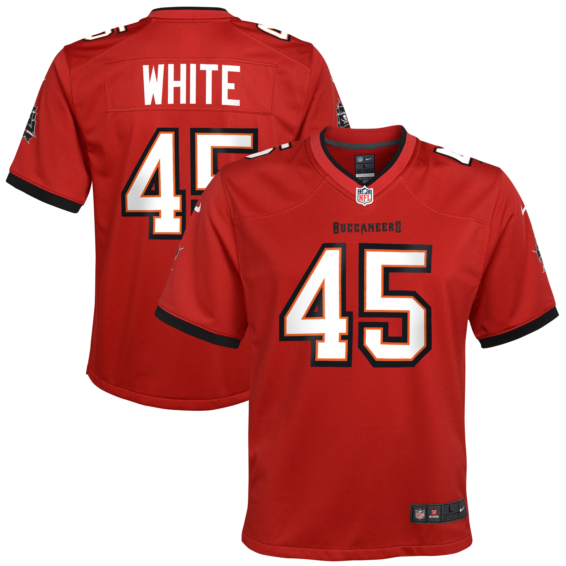 Youth Tampa Bay Buccaneers Devin White Red Game Jersey JS3288 Saliibo