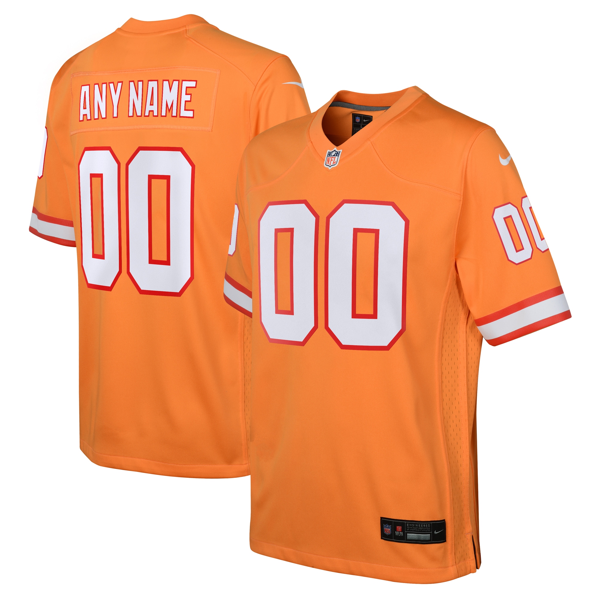 Youth Tampa Bay Buccaneers Orange Custom Throwback Game Jersey JS8066 Saliibo