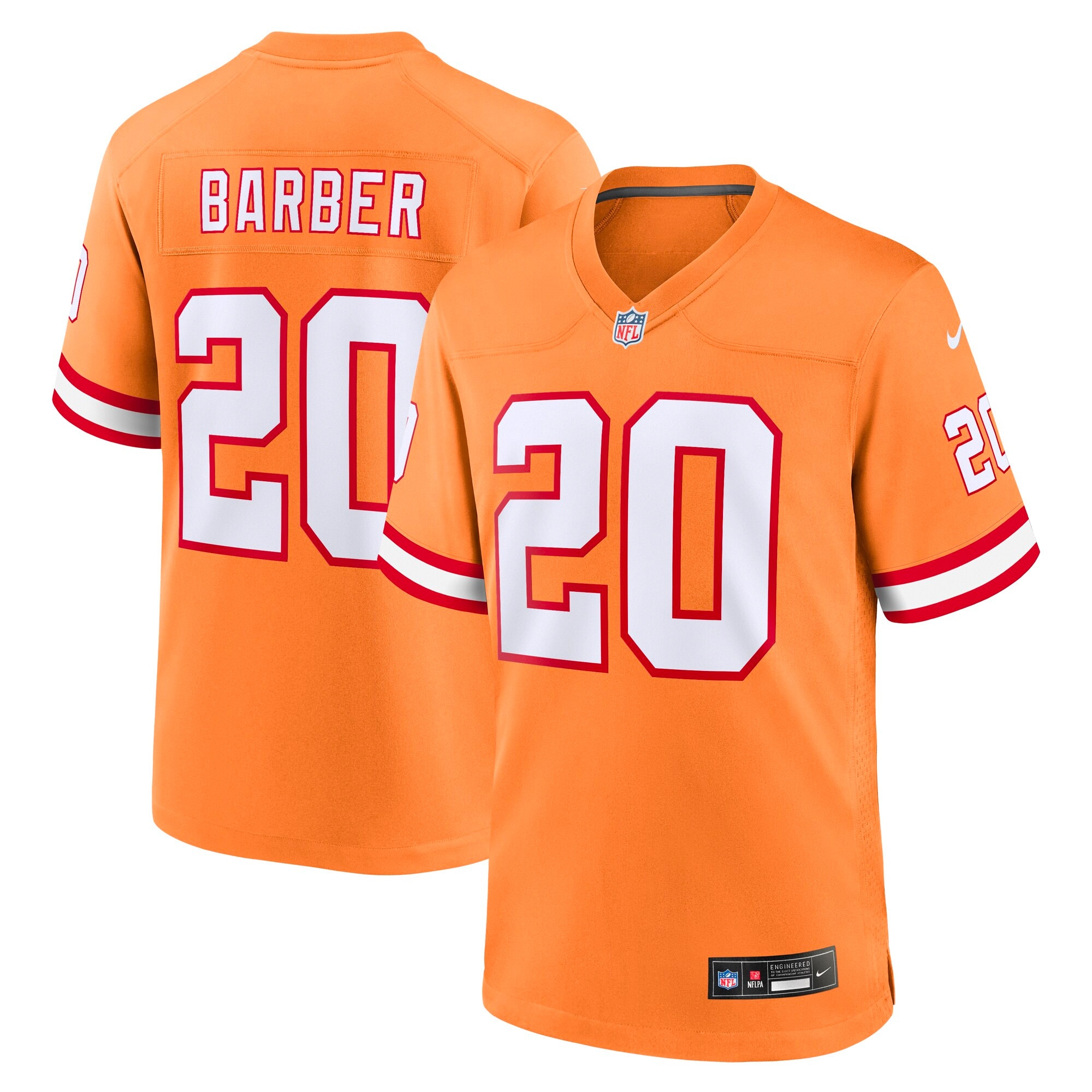 Youth Tampa Bay Buccaneers Ronde Barber Orange Retired Player Game Jersey JS1872 Saliibo
