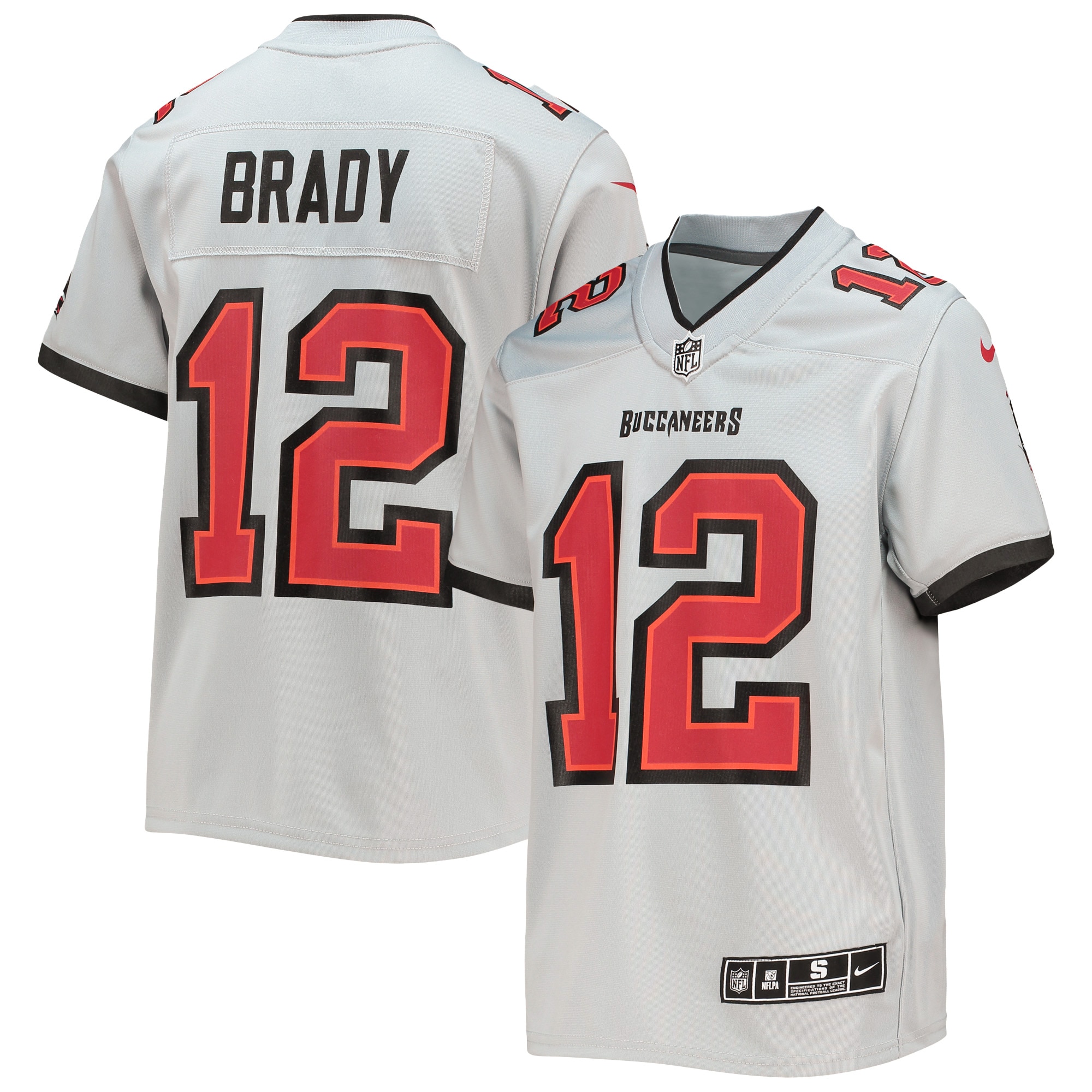 Youth Tampa Bay Buccaneers Tom Brady Gray Inverted Team Game Jersey JS9245 Saliibo