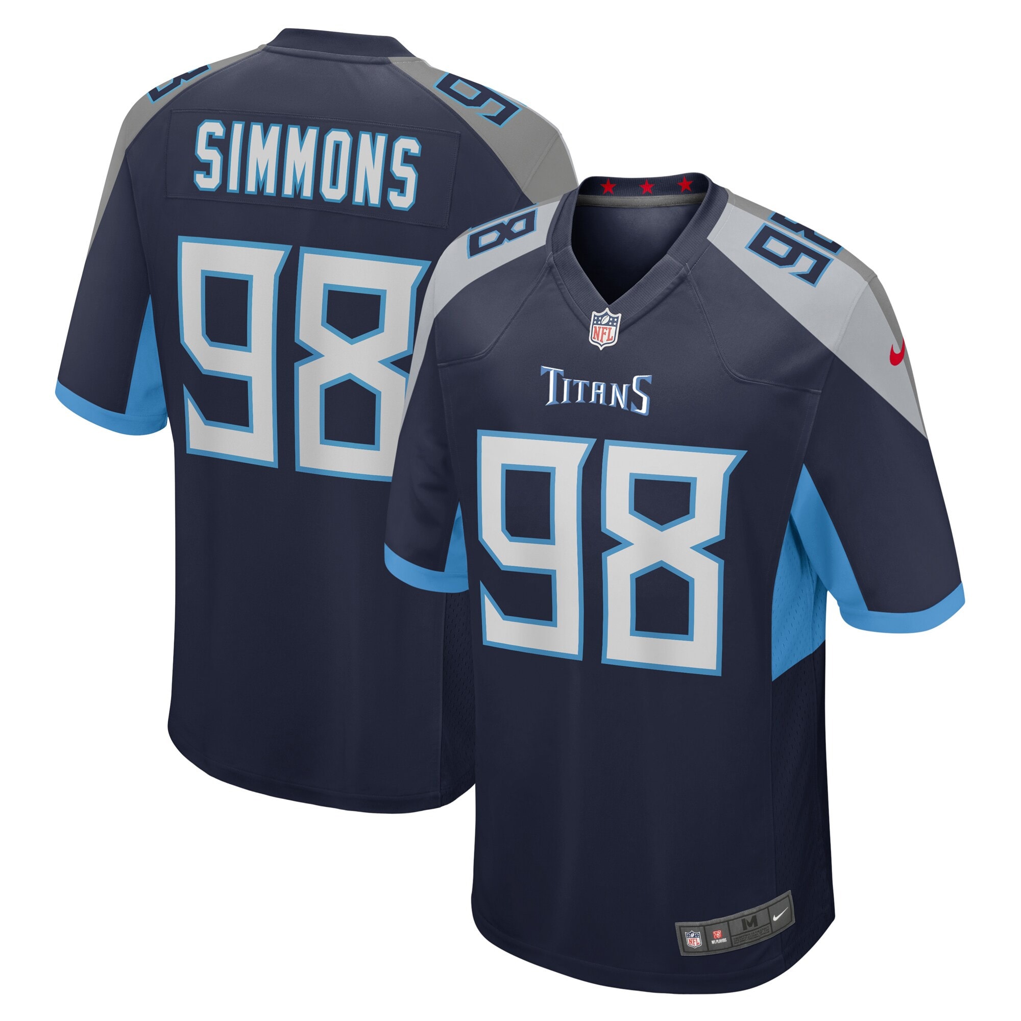Youth Tennessee Titans Jeffery Simmons Navy Team Game Jersey JS8544 Saliibo