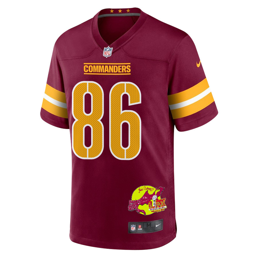 Zach Ertz 86 Washington Commanders Super Bowl LIX New Orleans Patch Game Men Jersey - Burgundy JS9262 Saliibo - Image 3