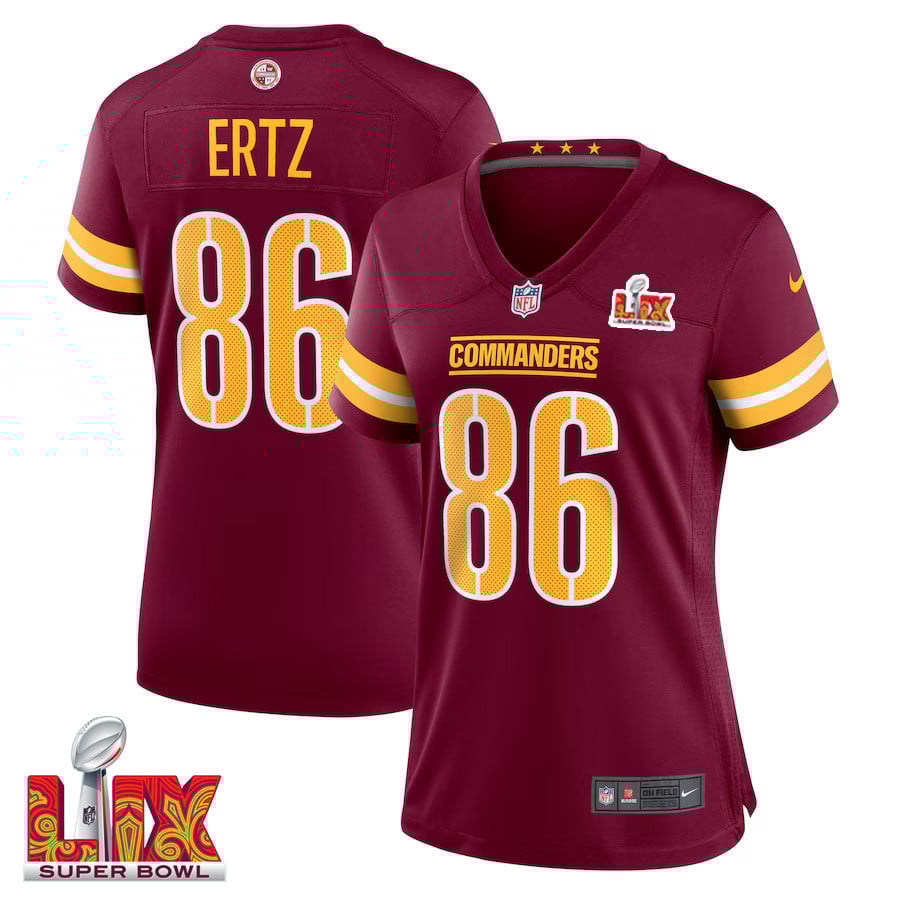Zach Ertz #86 Washington Commanders Super Bowl LIX Women's Jersey - Burgundy JS8106 Saliibo