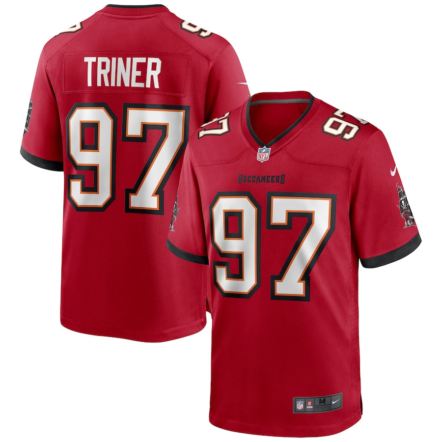 Zach Triner 97 Tampa Bay Buccaneers Men Game Jersey - Red JS8307 Saliibo