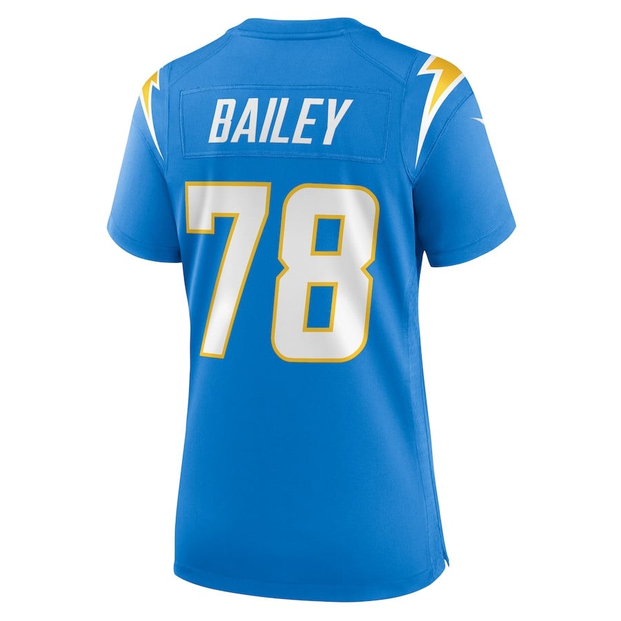 Zack Bailey 78 Los Angeles Chargers Women's Game Jersey - Powder Blue JS3394 Saliibo - Image 3