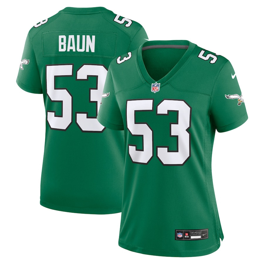 Zack Baun 53 Philadelphia Eagles Women's Alternate Game Jersey - Kelly Green JS7191 Saliibo