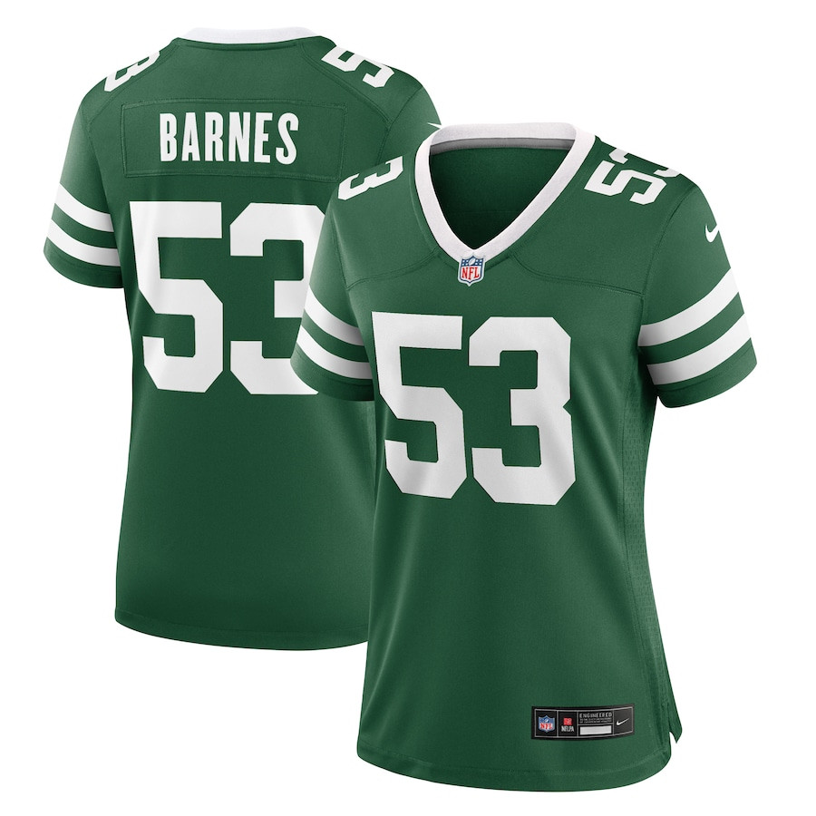 Zaire Barnes 53 New York Jets Women's Team Game Jersey - Legacy Green JS5234 Saliibo