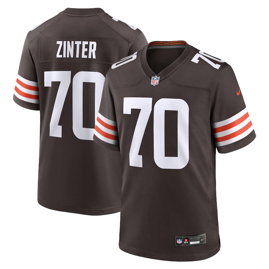 Zak Zinter 70 Cleveland Browns Team Game Men Jersey - Brown JS7897 Saliibo